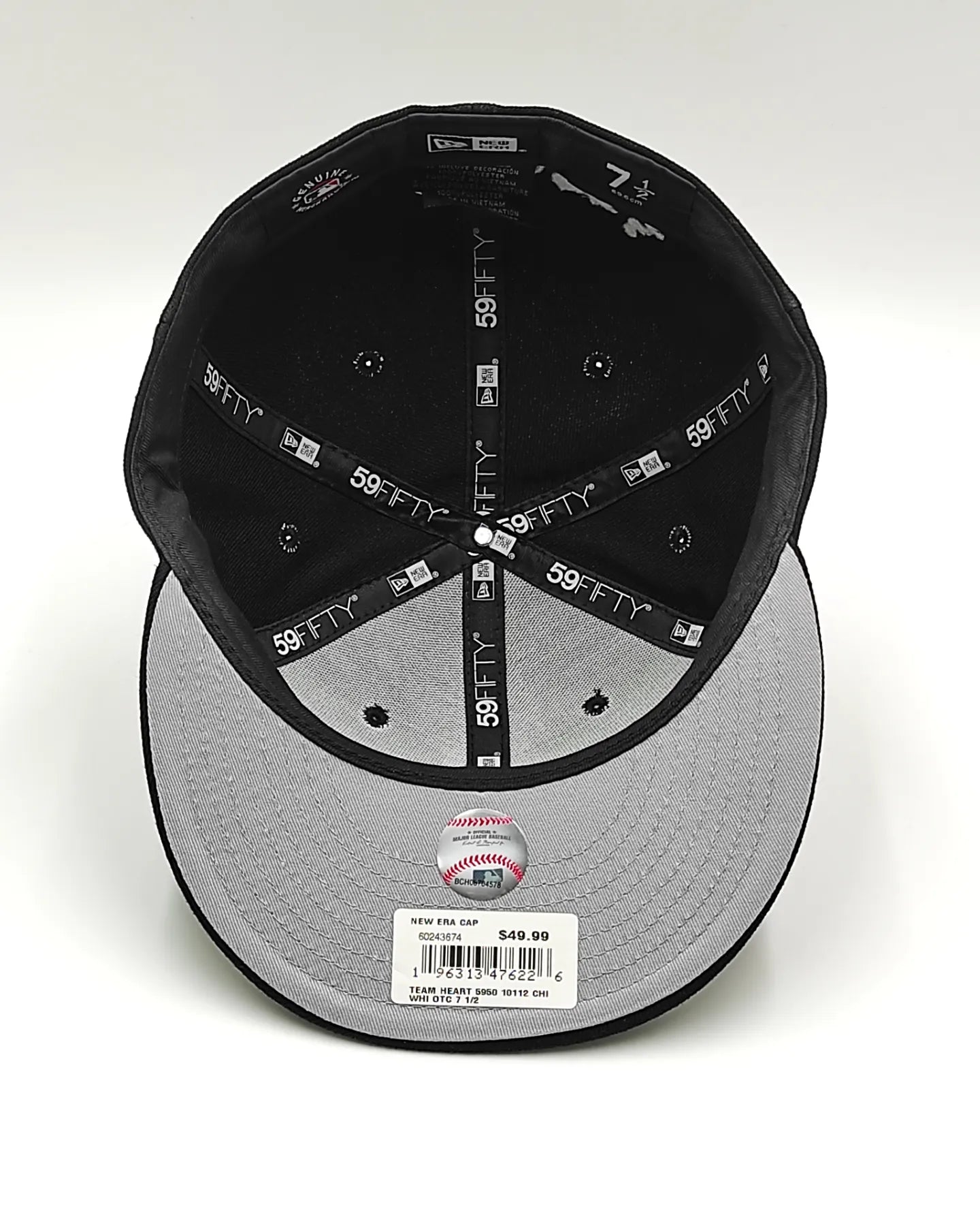 Gorra ajustada 59Fifty New Era Team Heart de los Chicago White Sox - Negra, blanca, roja