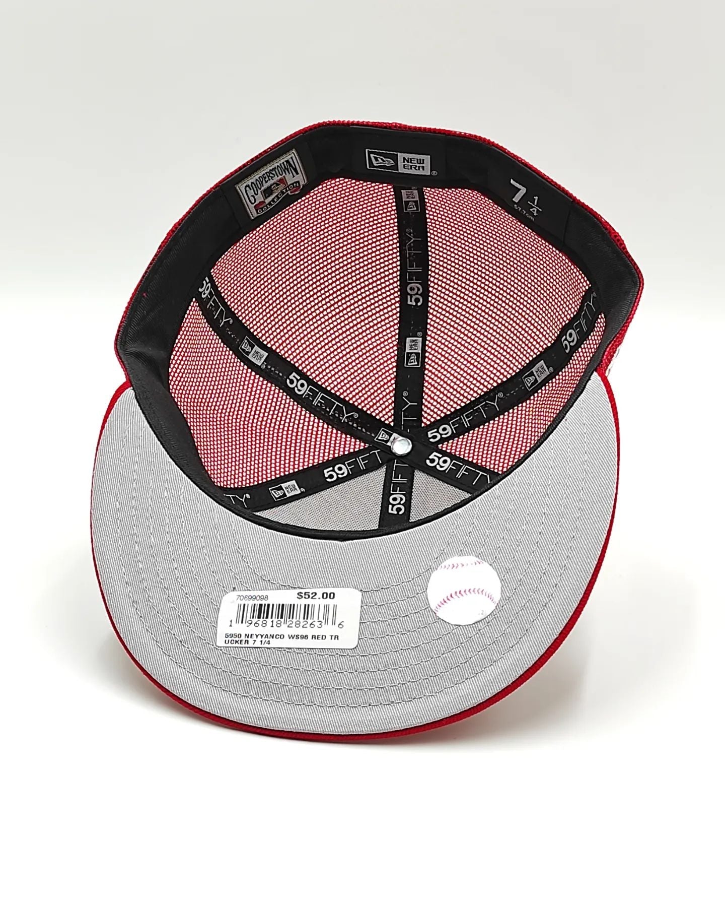New Era 59Fifty Gorra camionera con parche de la Serie Mundial de 1996 de los New York Yankees - Blanco, Rojo