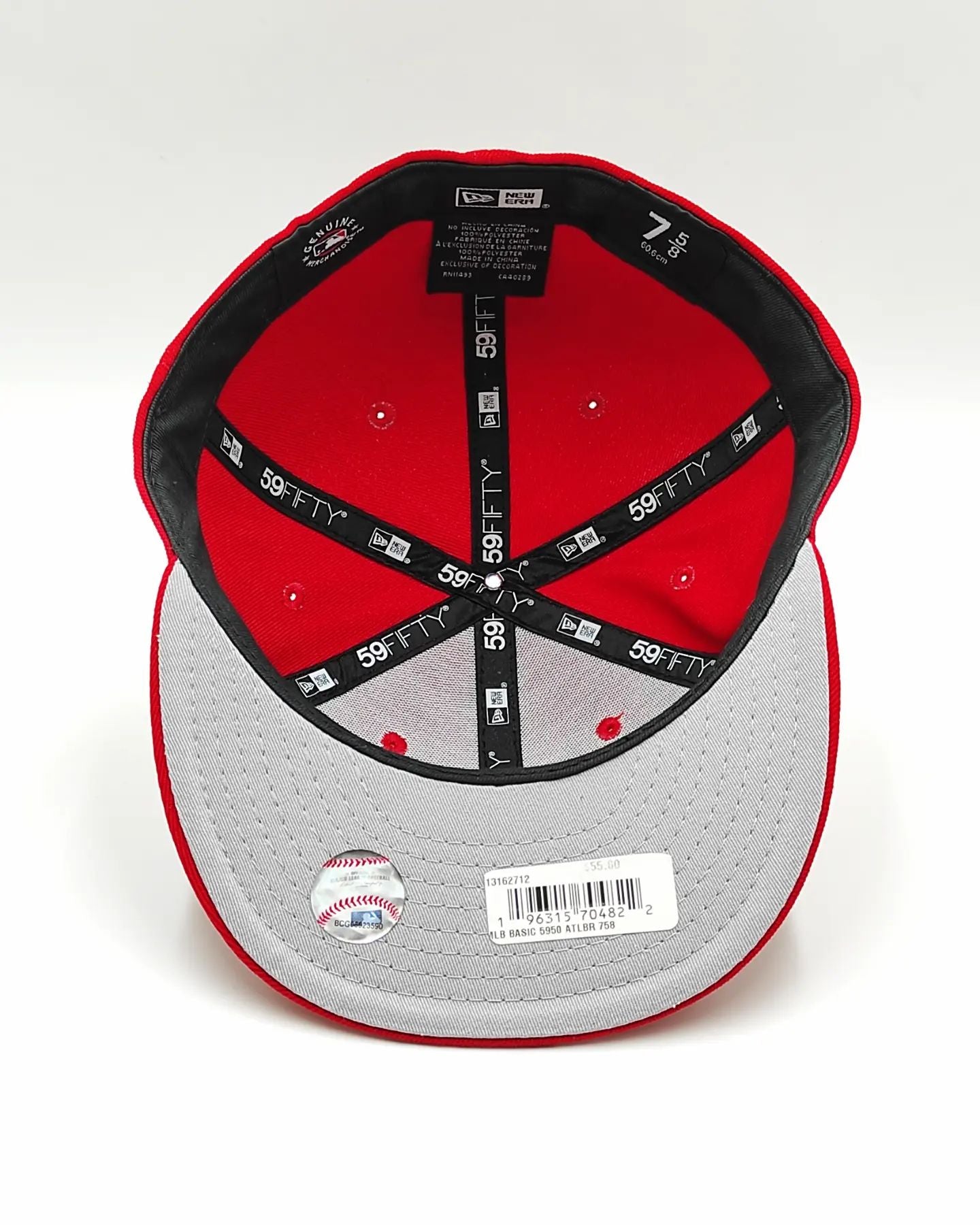 New Era 59fifty Bravos de Atlanta Parche Lateral 150 Aniversario / Rojo blanco