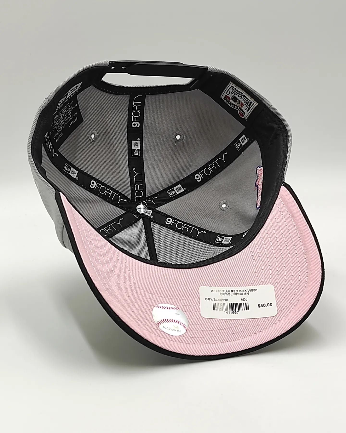 Gorra snapback New Era 9Forty A-FRAME Fuji Boston Red Sox 1986 World Series Patch / Gris Negro Rosa