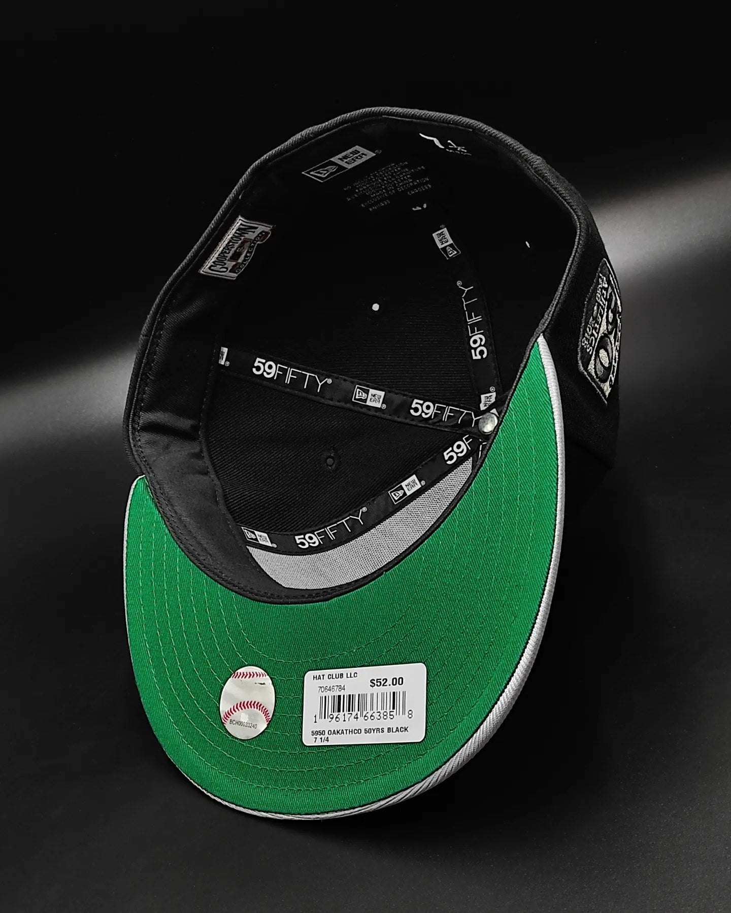 Gorra New Era 59Fifty Oakland Athletics Parche 50 Aniversario Alterna - Negro, Plata Metalizado