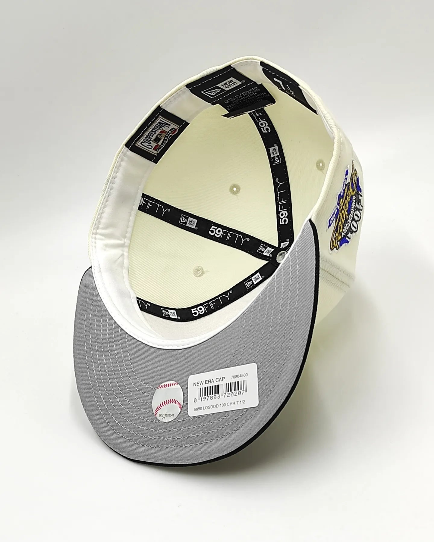 Gorra ajustada 59fifty New Era Los Angeles Dodgers edición dos tonos metálica cromada 100 aniversario