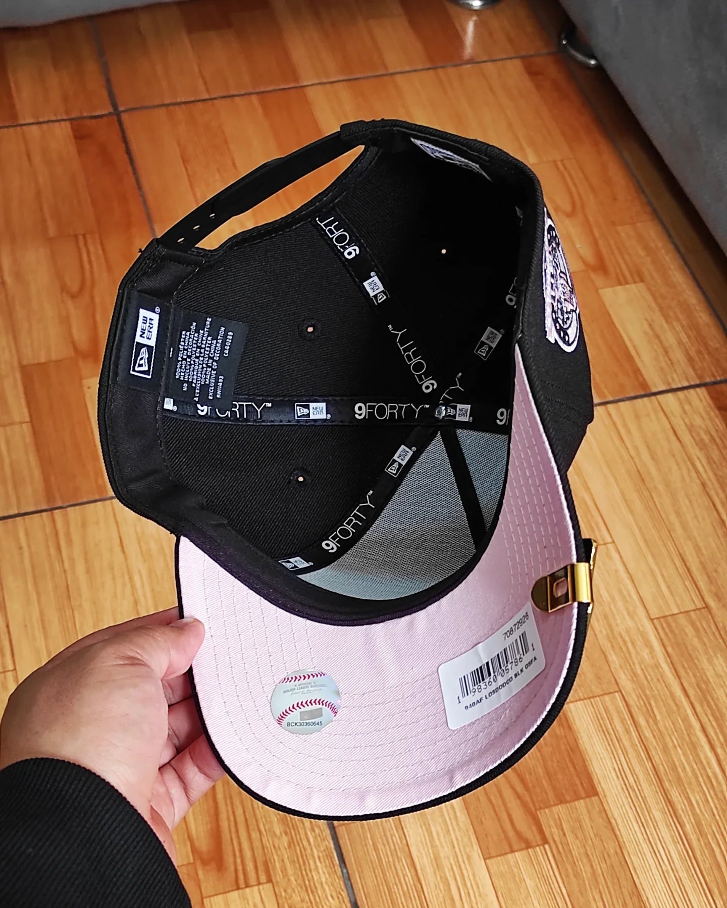 Gorra Snapback New Era Los Angeles Dodgers Negra/Rosa 60 Aniversario 9Forty A-Frame