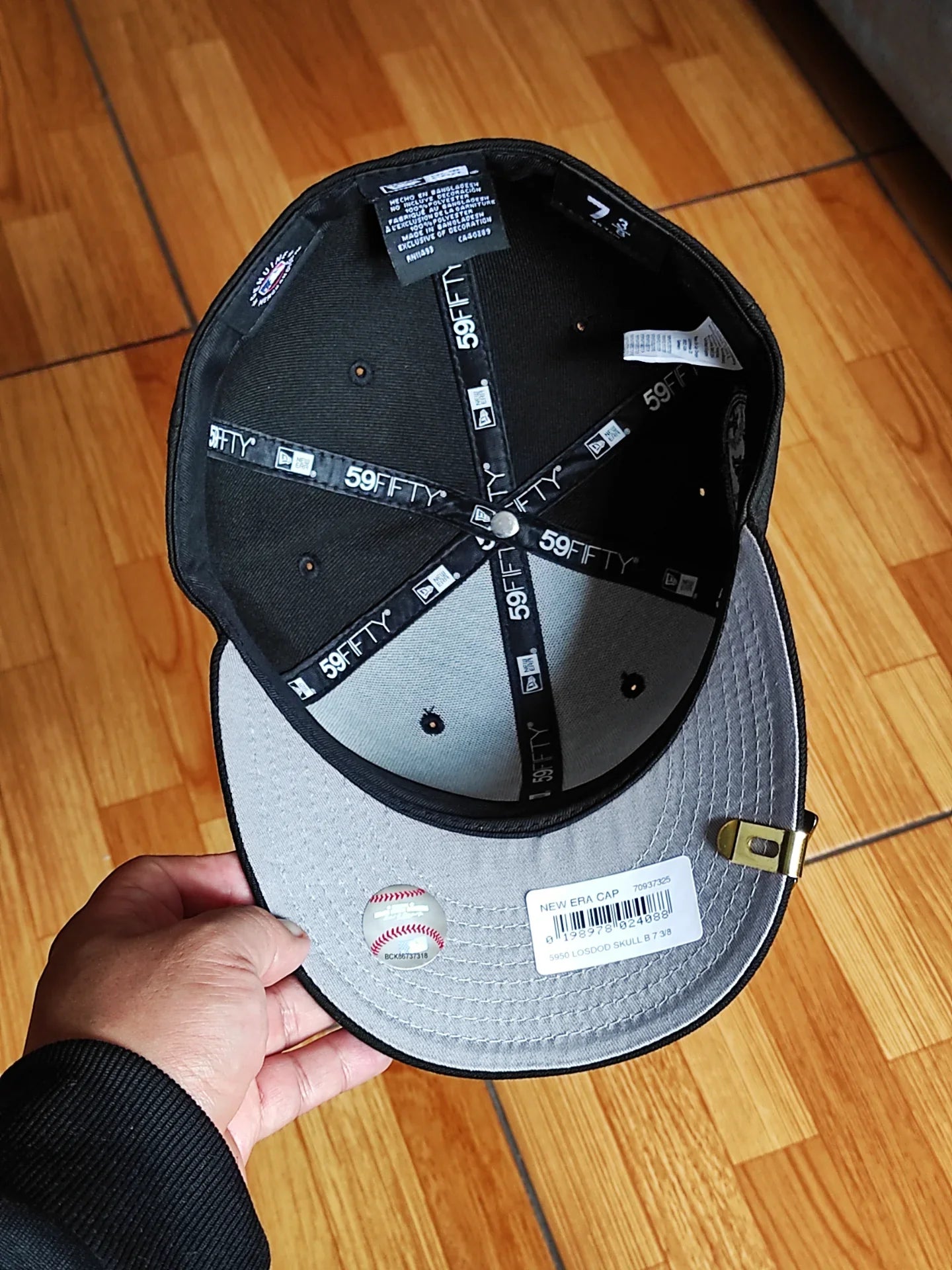 New Era Los Angeles Dodgers CALAVERA 💀 Edición Cromo Negro 59fifty ajustada