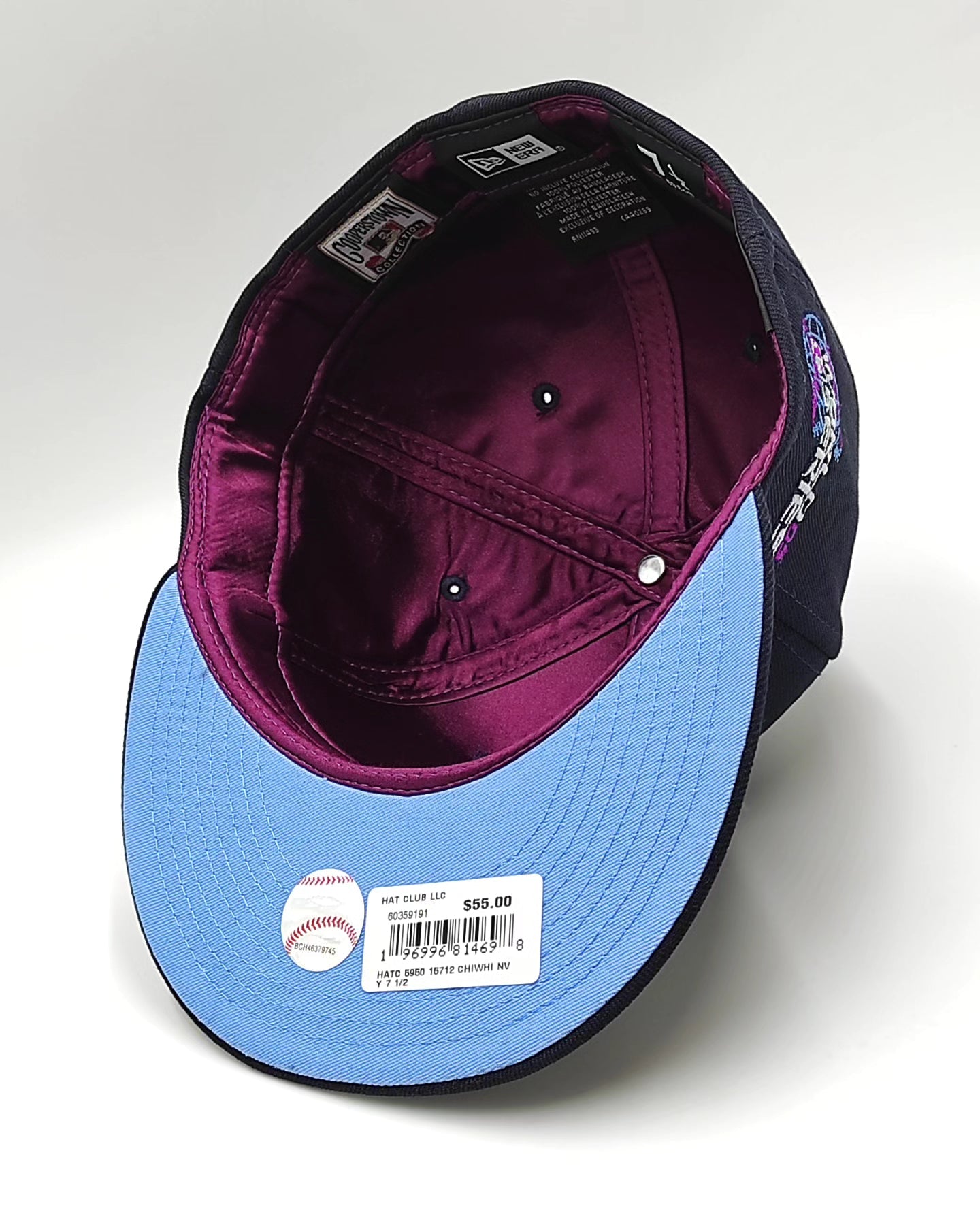 Gorra New Era 59fifty seda icys Medias Blancas de Chicago parche Serie Mundial 2005 - azul marino