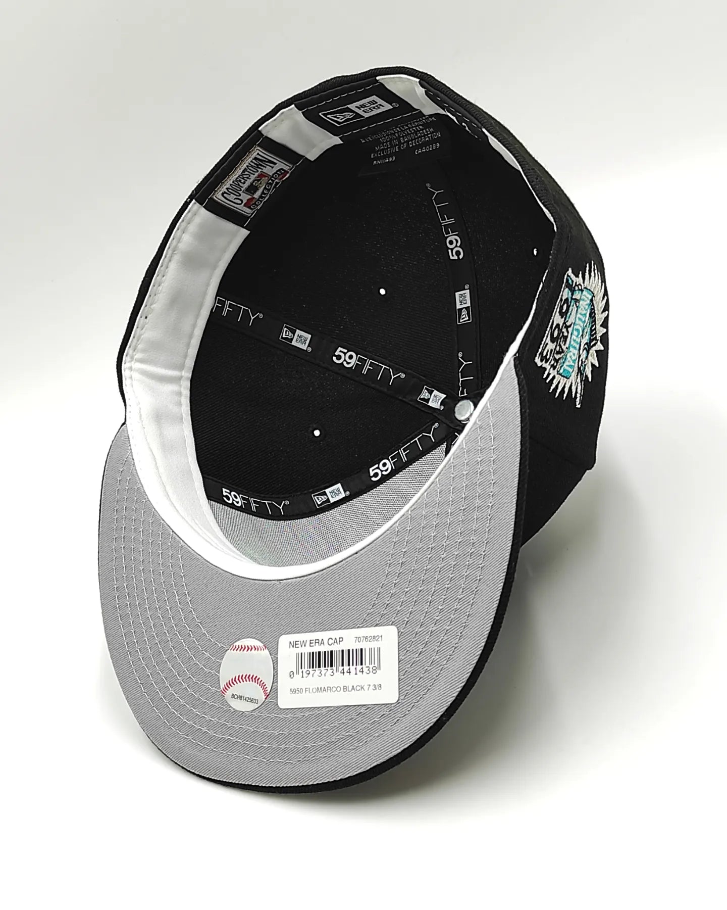Gorra ajustada 59fifty New Era Florida Marlins año inaugural 1993 edición Prime negra