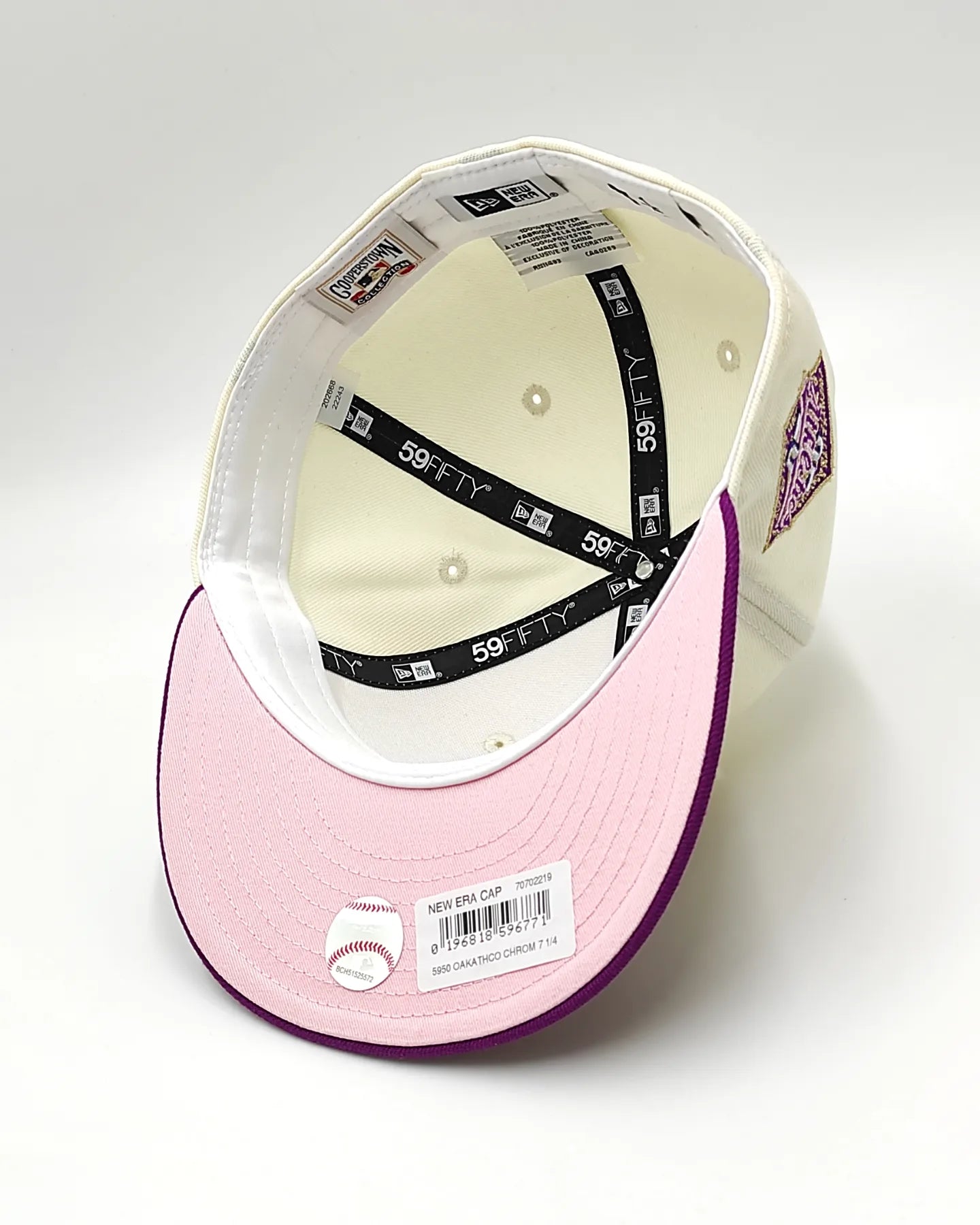 Gorra ajustada 59fifty de edición Prime con cúpula color crema por el 25.º aniversario de los Oakland Athletics de New Era