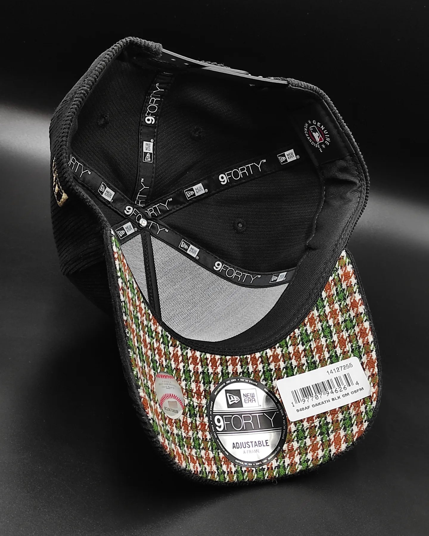 Gorra snapback New Era Okland Athletics "Corduroy Black" 9 Forty A-FRAME