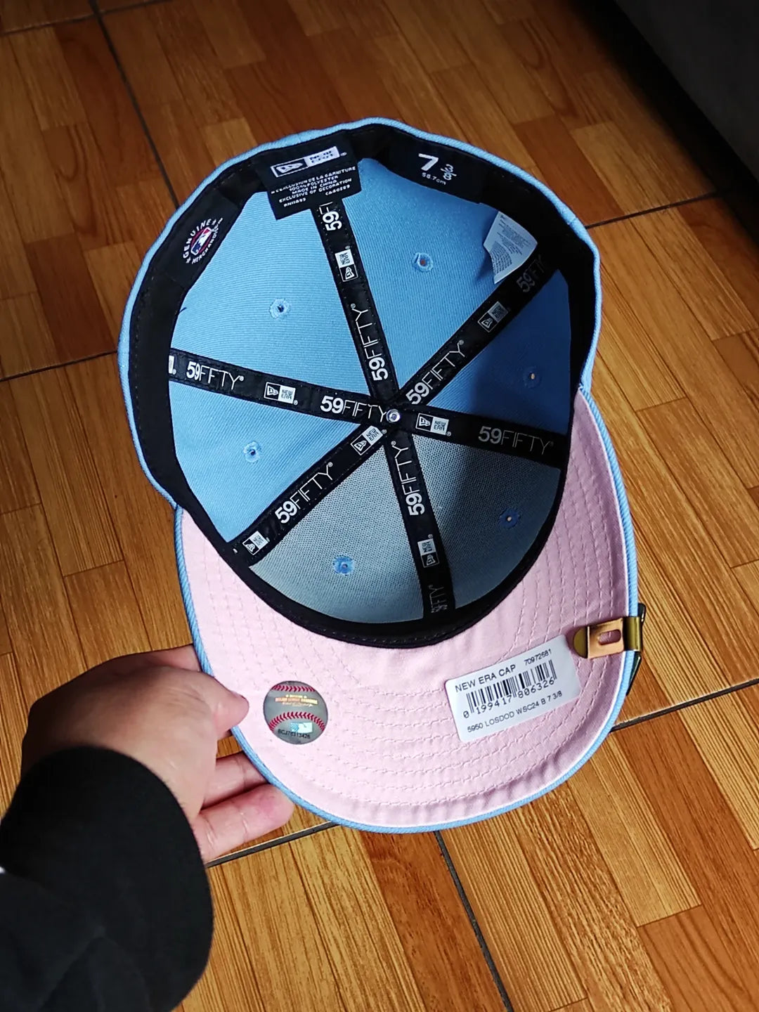 New Era Los Angeles Dodgers campeones serie mundial 2024 rosa cielo 59fifty