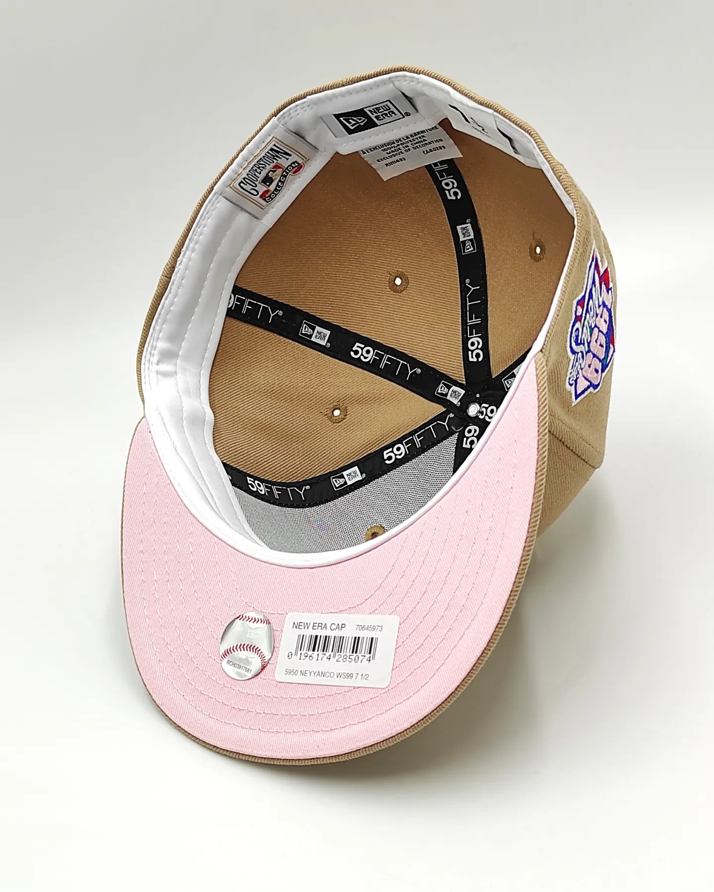 New Era gorra 59fifty New York Yankees World Series 1999 edición camel