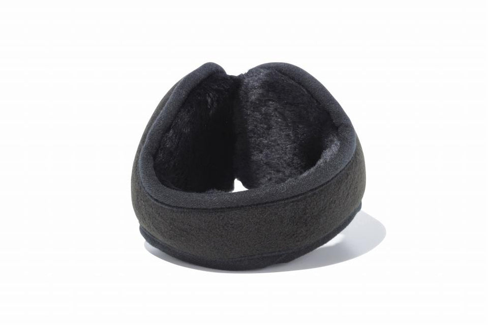 Black earmuffs with white logo