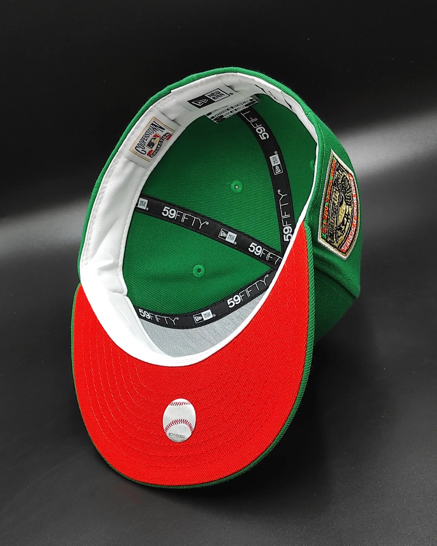 Gorra ajustada New Era 59Fifty con parche lateral de la Serie Mundial de 1969 de los Green New York Mets con parte inferior naranja