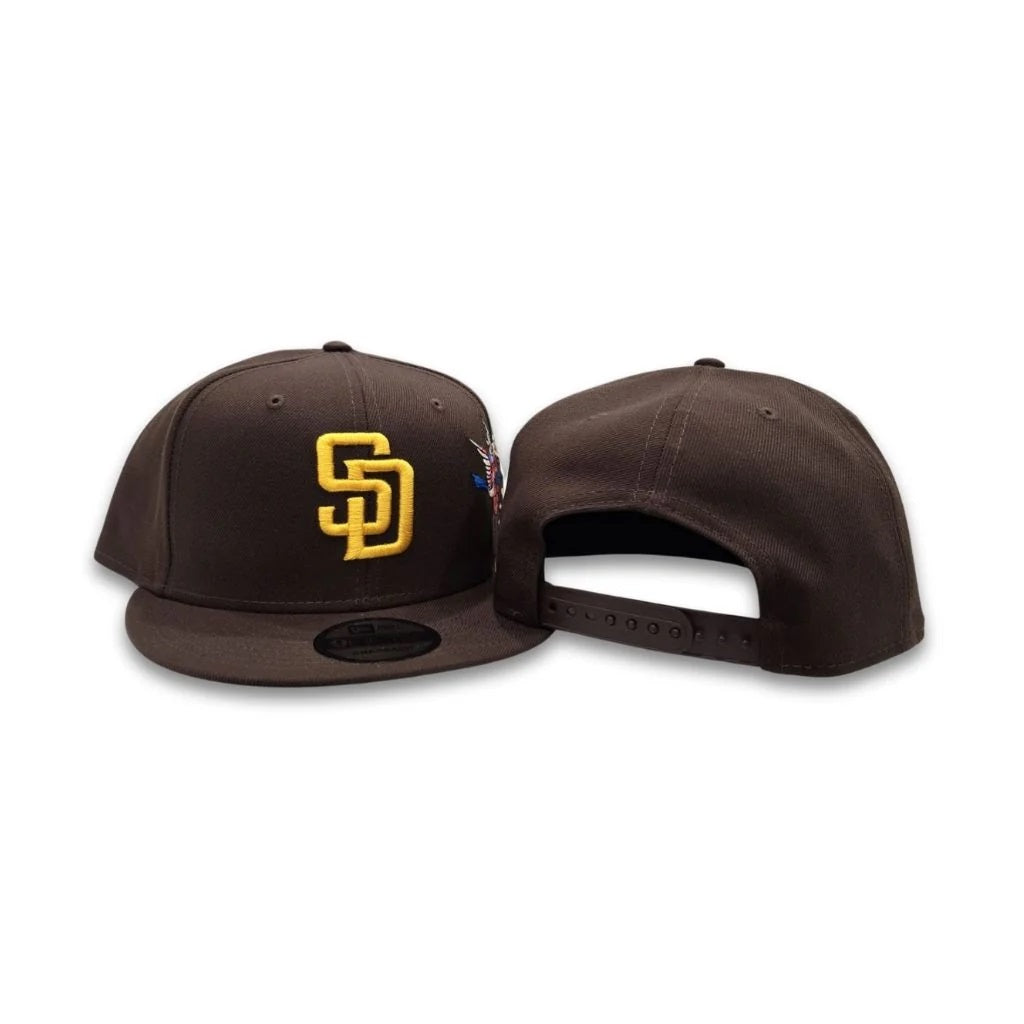Gorra New Era 9Fifty Snapback San Diego Padres Gray Bottom City Art Side Patch - Marrón