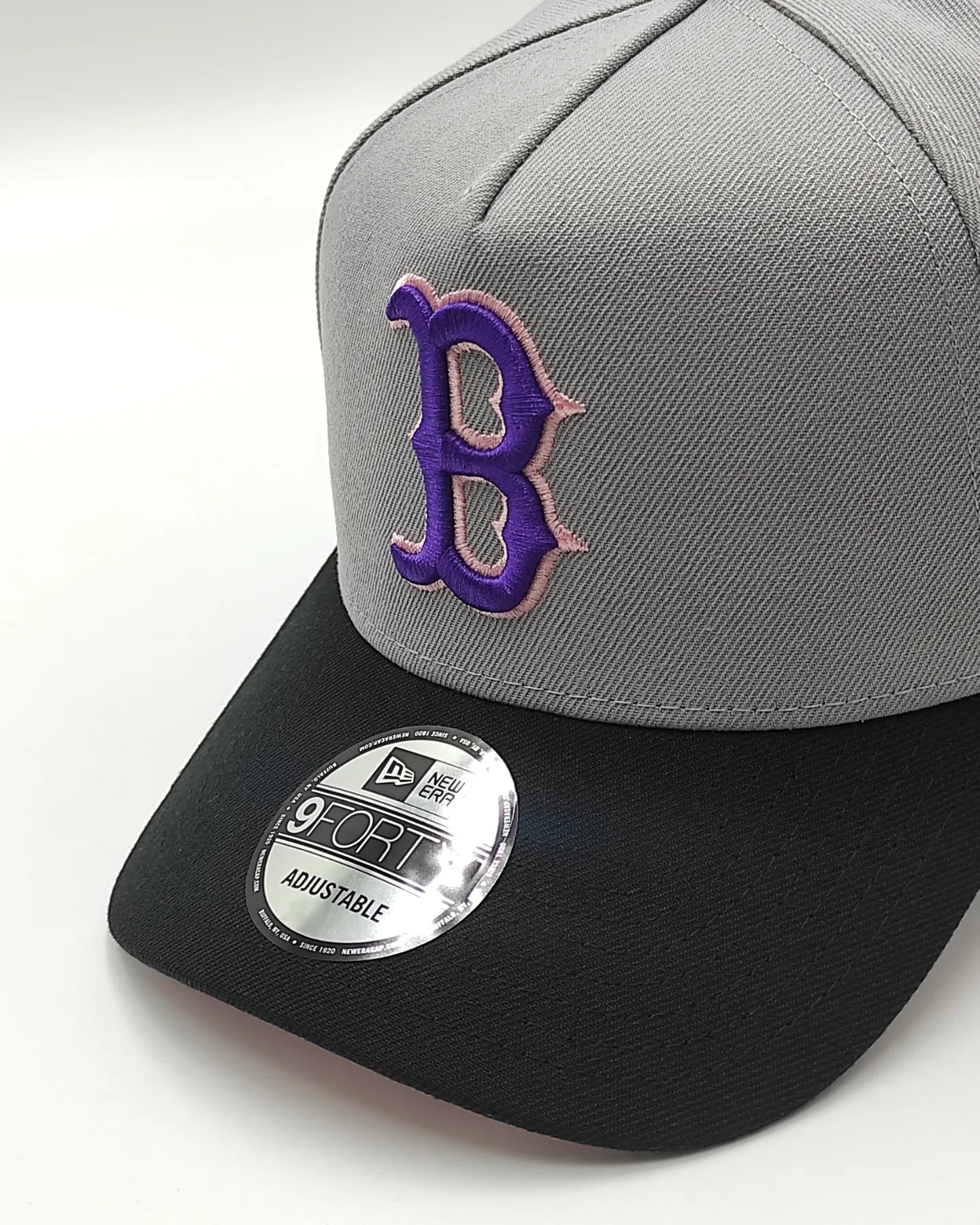 Gorra snapback New Era 9Forty A-FRAME Fuji Boston Red Sox 1986 World Series Patch / Gris Negro Rosa