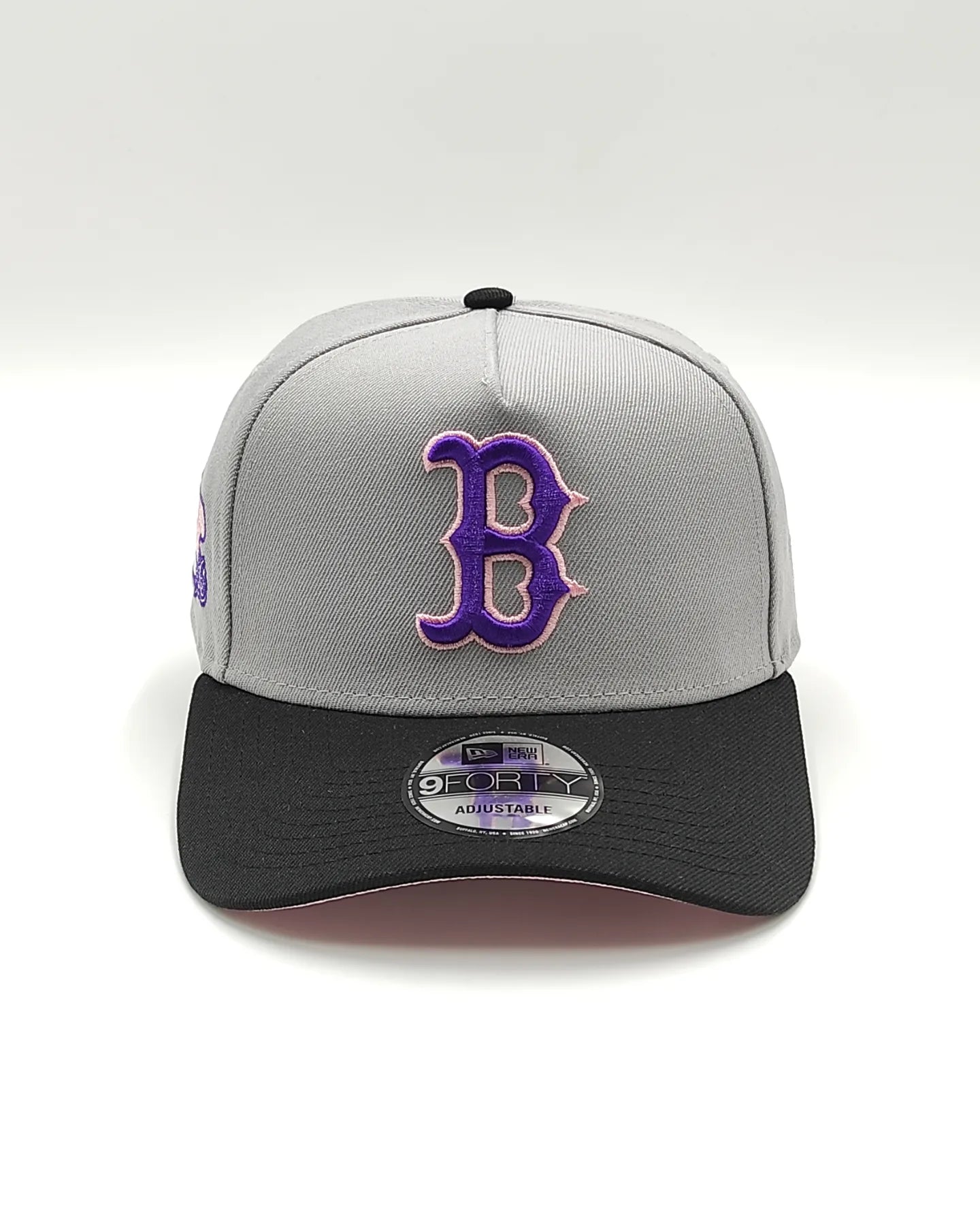 Gorra snapback New Era 9Forty A-FRAME Fuji Boston Red Sox 1986 World Series Patch / Gris Negro Rosa