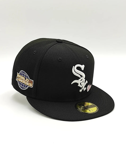 Gorra ajustada 59Fifty New Era Team Heart de los Chicago White Sox - Negra, blanca, roja