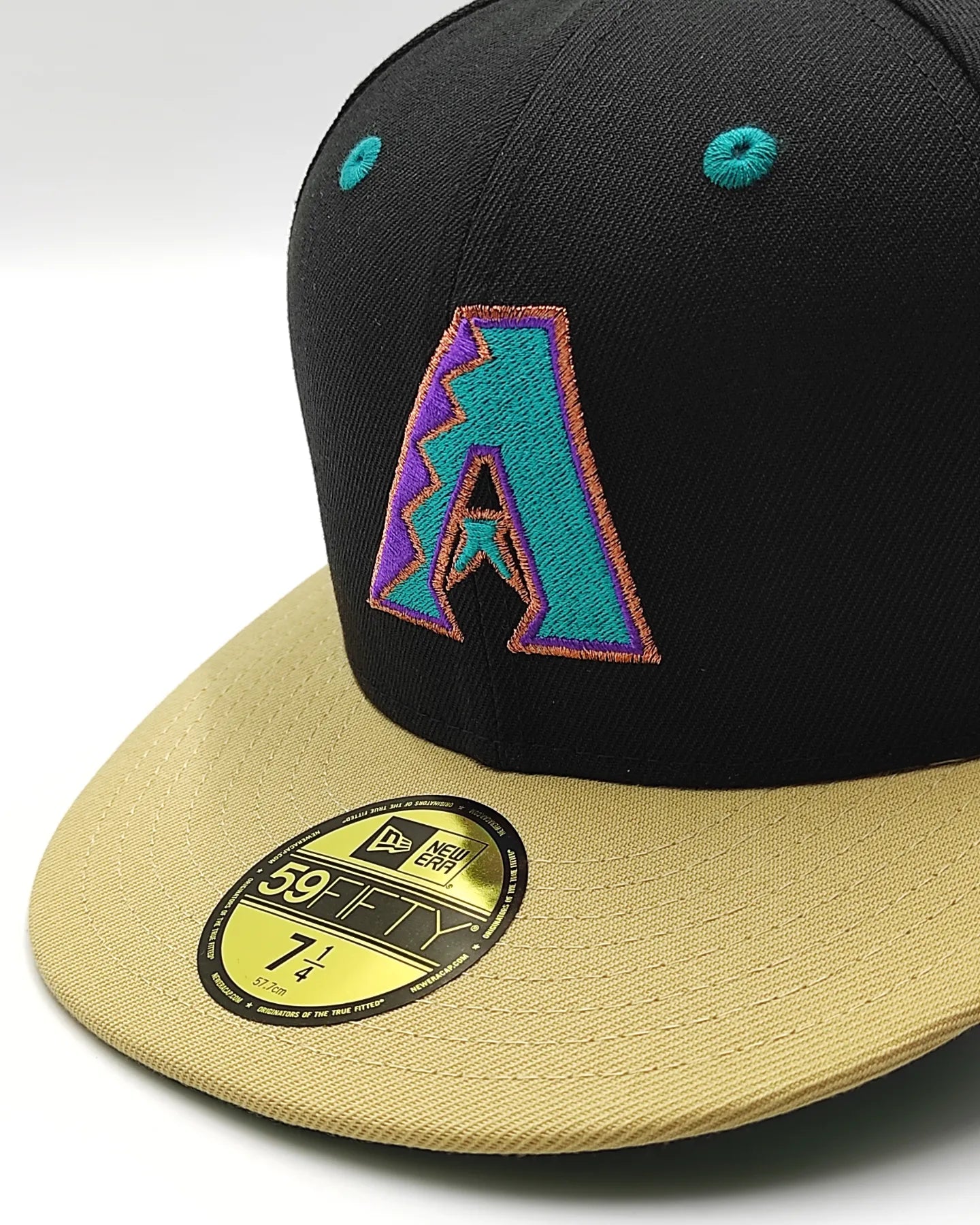 Gorra New Era 59fifty Big Easy Arizona Diamondbacks, parche de la temporada inaugural de 1998 - negra, camel
