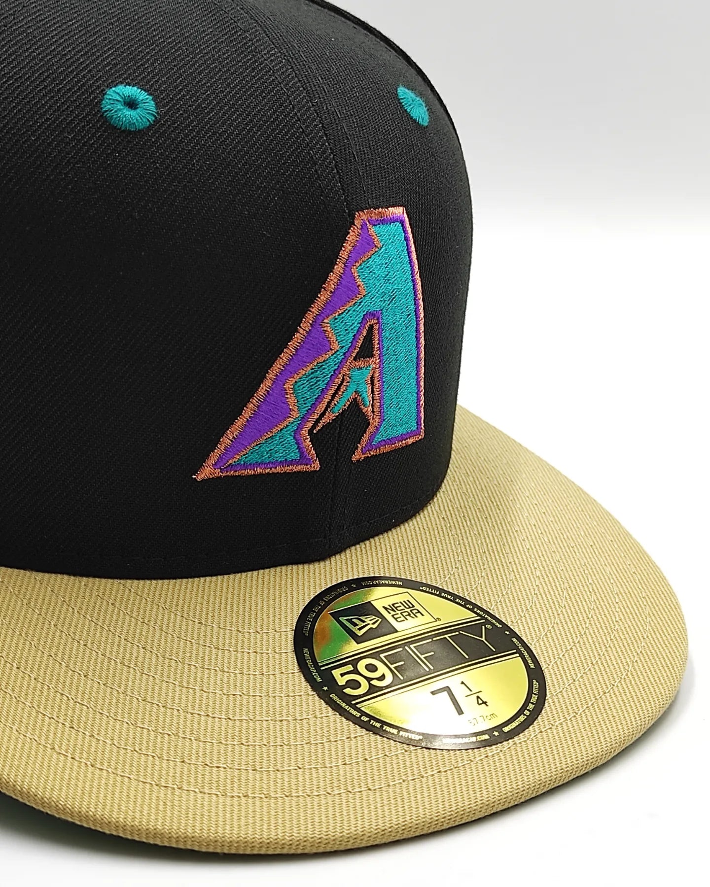 Gorra New Era 59fifty Big Easy Arizona Diamondbacks, parche de la temporada inaugural de 1998 - negra, camel