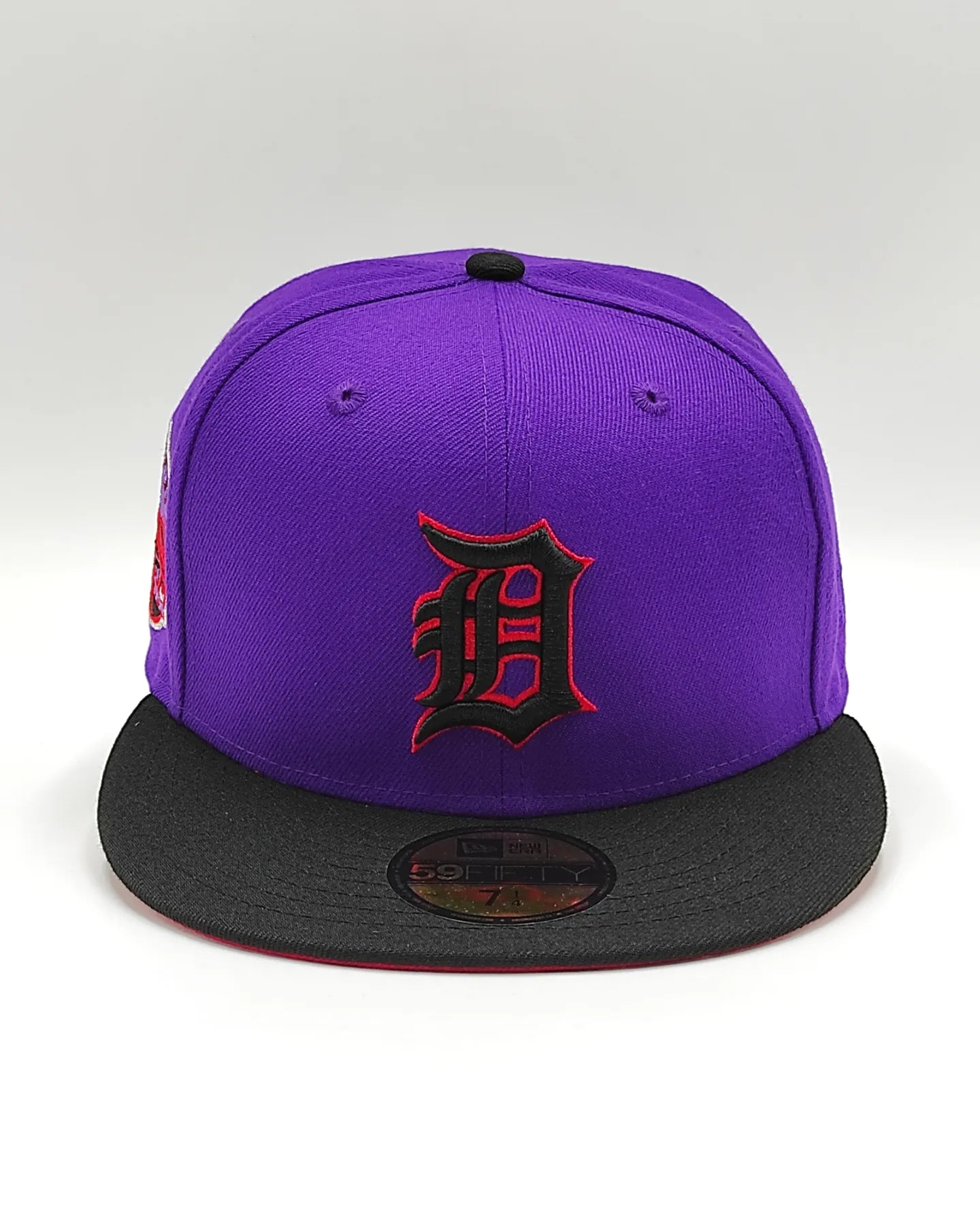 Gorra New Era 59fifty t-dot Detroit Tigers con parche de estadio - morado, negro, rojo