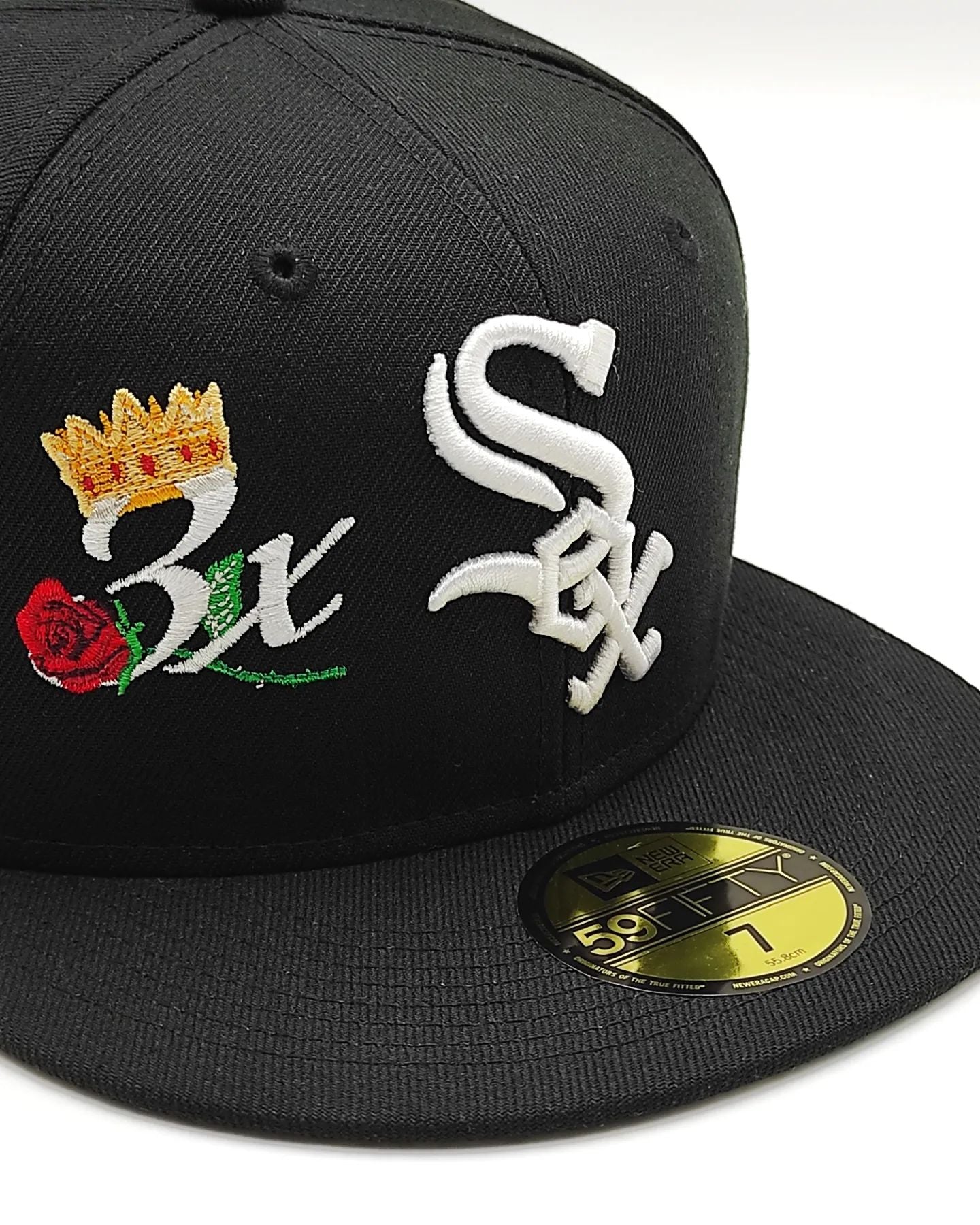 Gorra Ajustada Exclusiva New Era 59Fifty CROWN CHAMPS 3 Veces Campeones Chicago White Sox - Negra