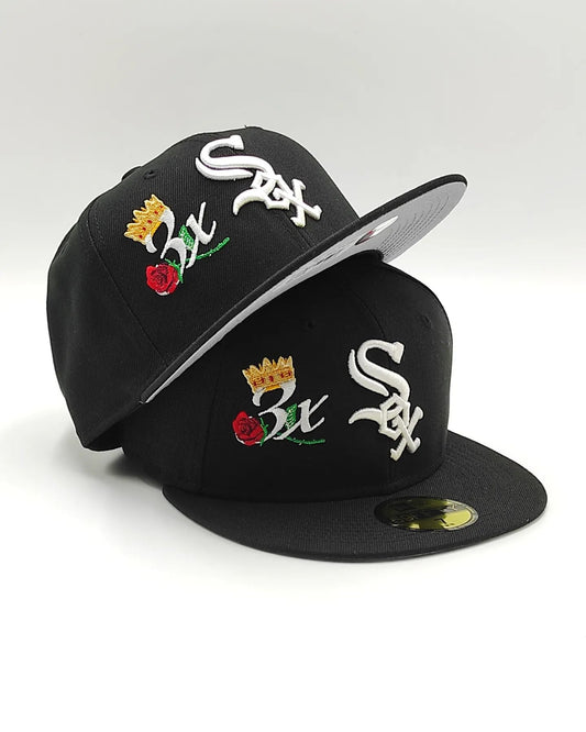 Gorra Ajustada Exclusiva New Era 59Fifty CROWN CHAMPS 3 Veces Campeones Chicago White Sox - Negra