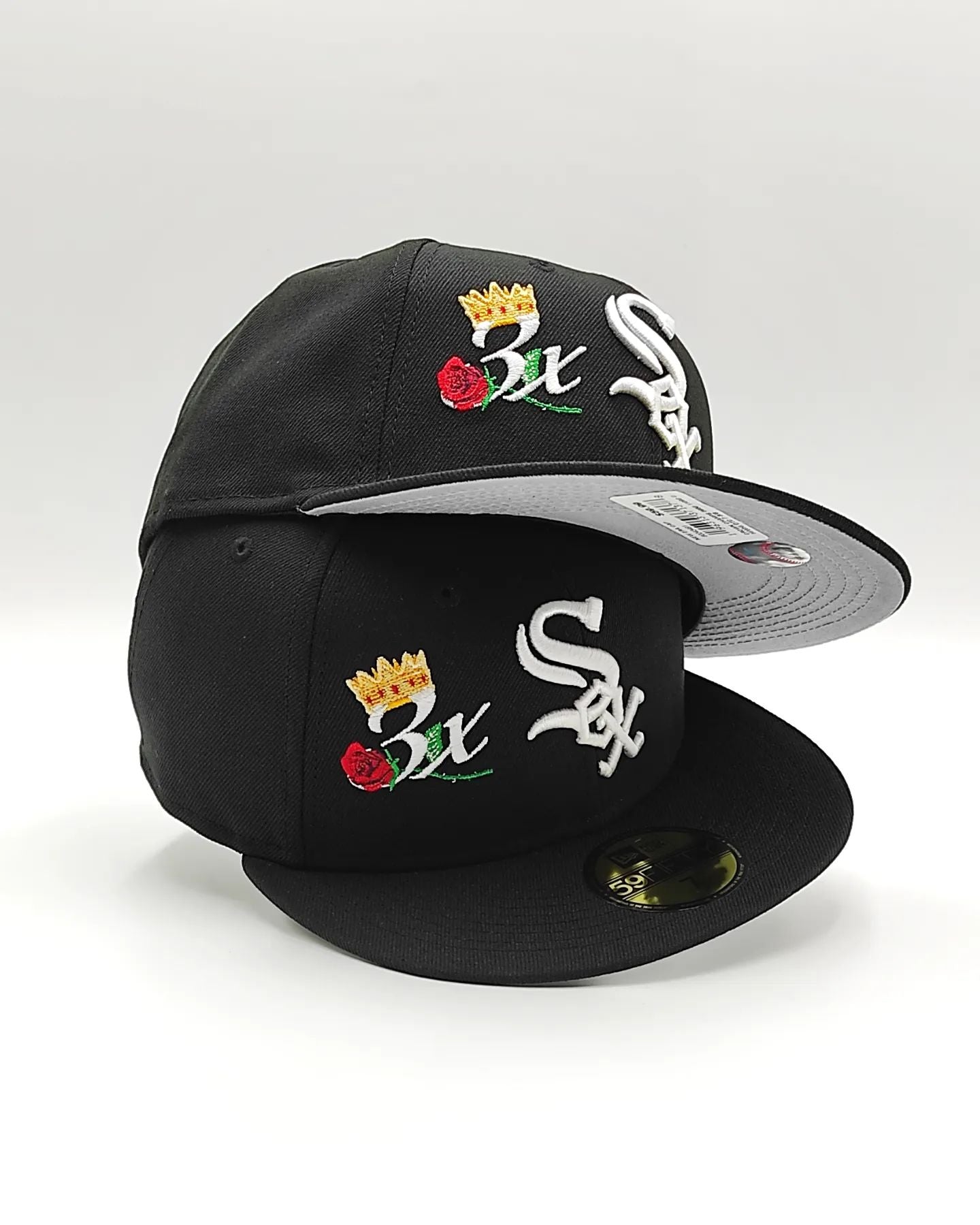Gorra Ajustada Exclusiva New Era 59Fifty CROWN CHAMPS 3 Veces Campeones Chicago White Sox - Negra