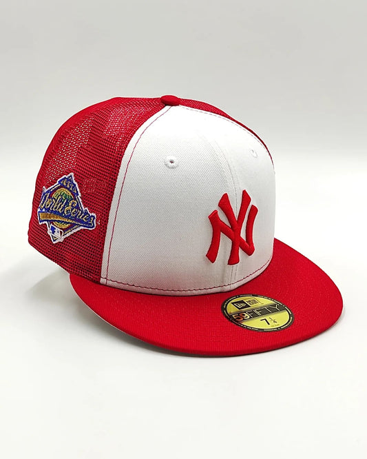 New Era 59Fifty Gorra camionera con parche de la Serie Mundial de 1996 de los New York Yankees - Blanco, Rojo
