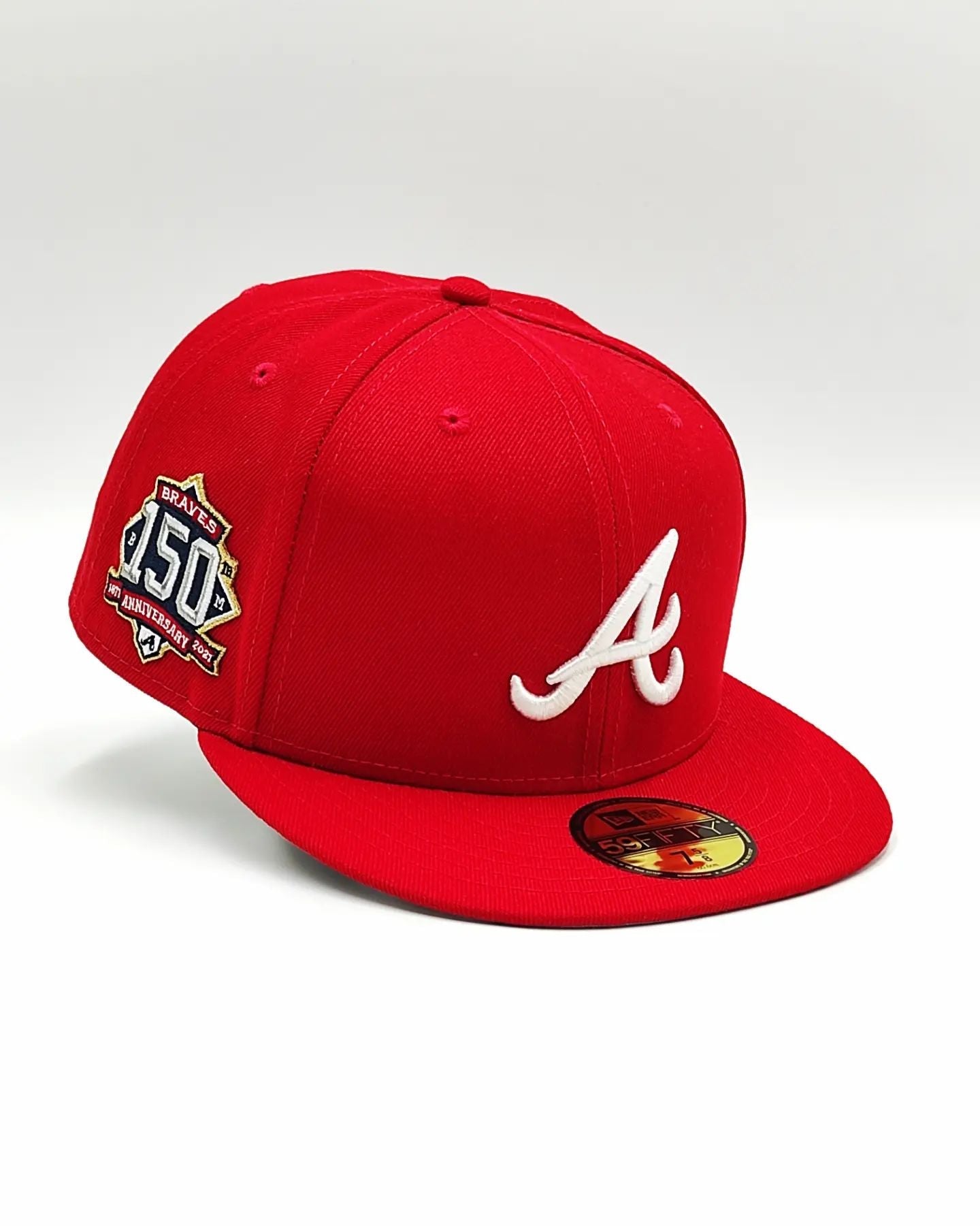 New Era 59fifty Bravos de Atlanta Parche Lateral 150 Aniversario / Rojo blanco