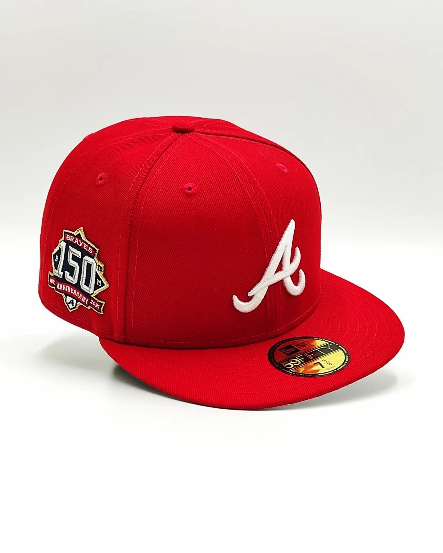 New Era 59fifty Bravos de Atlanta Parche Lateral 150 Aniversario / Rojo blanco