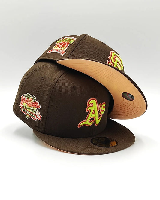 Exclusiva New Era 59Fifty Parks The Woods Gorra Oakland Athletics Battle of the Bay Patch - Marrón