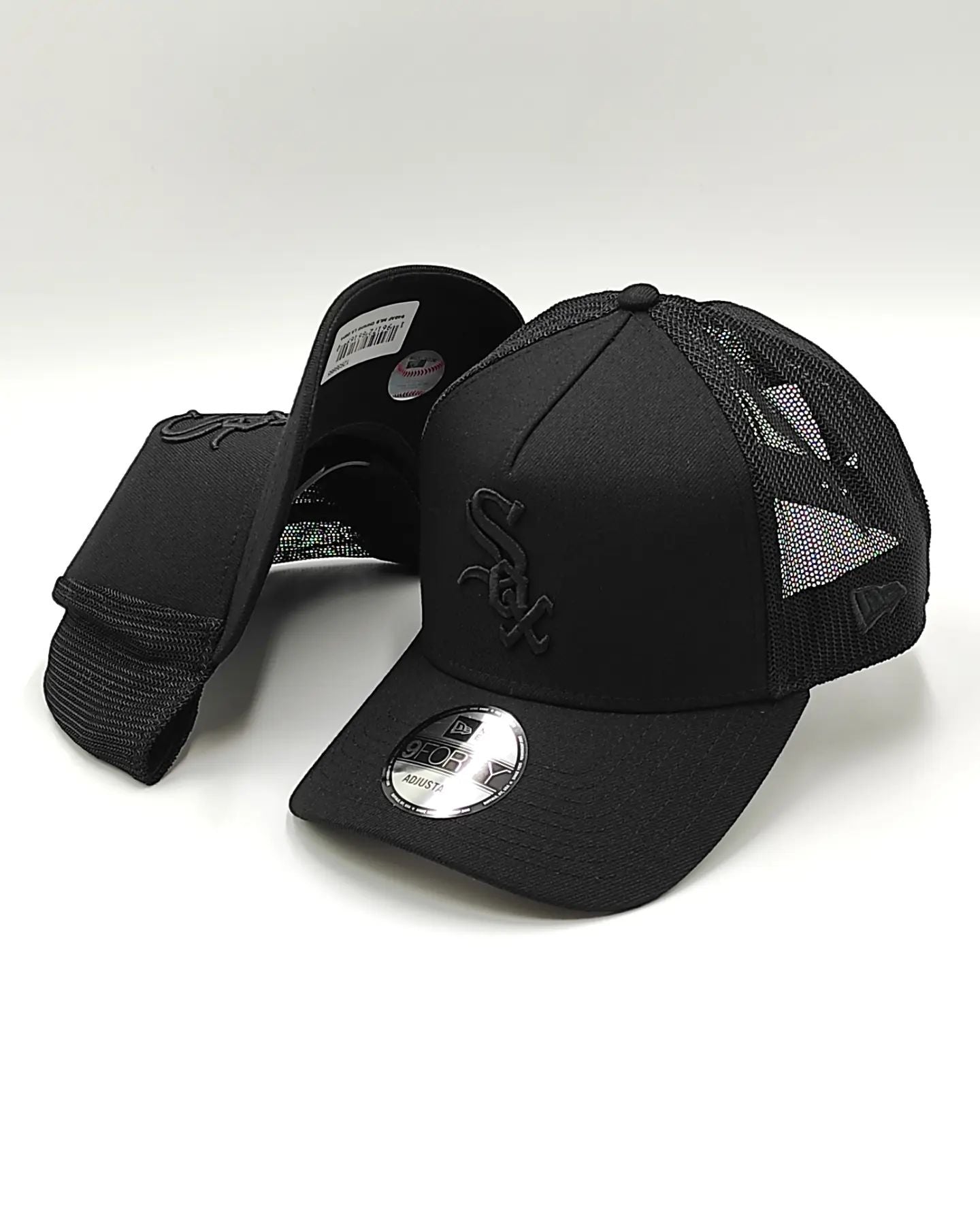 Gorra New Era Chicago White Sox 9Forty negra con rejilla negra