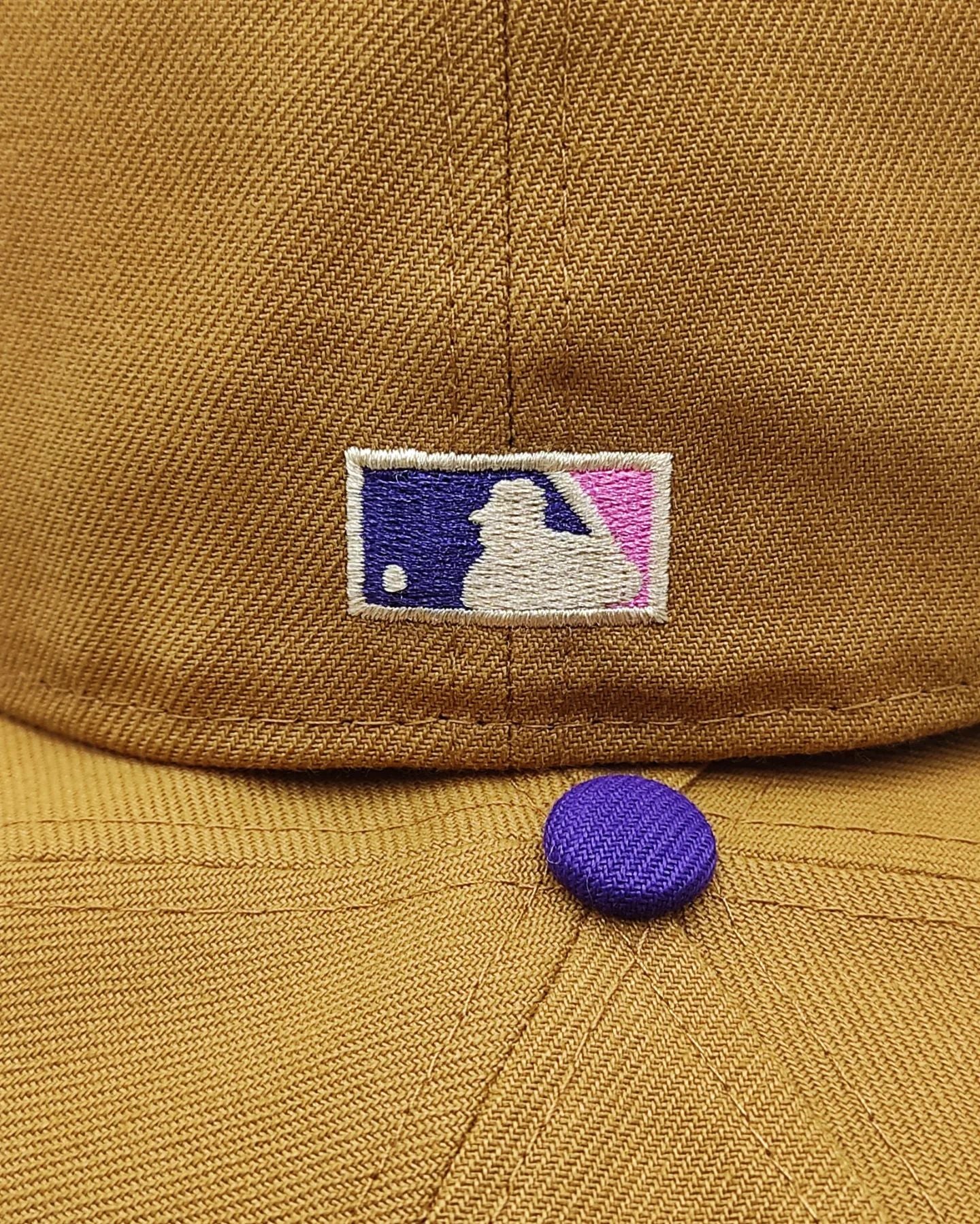 Gorra New Era exclusiva 59FIFTY parques Hot Valley Los Angeles Dodgers 40 Aniversario parche de estadio - Bronceado, Púrpura