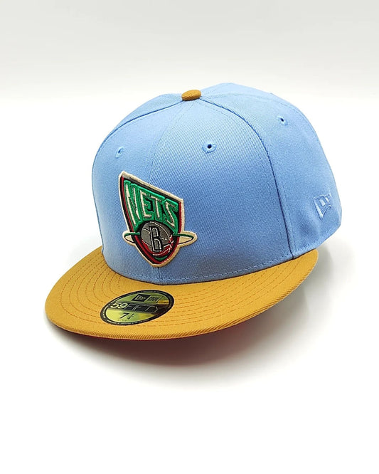 Gorra New Era 59Fifty Parks Smoldering Island Brooklyn Nets exclusiva - Azul Claro, Tan