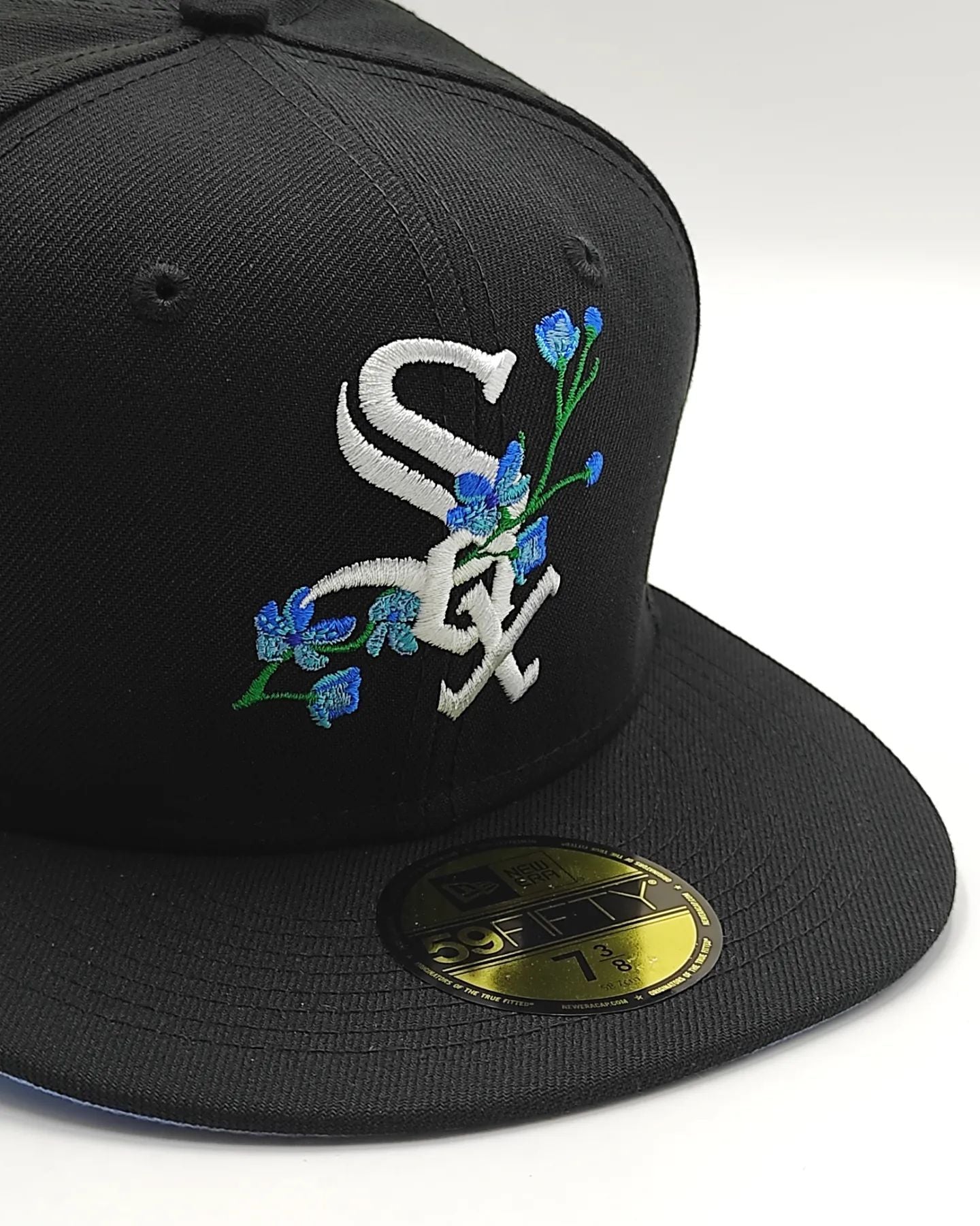 Gorra ajustada Chicago White Sox 2005 World Series BLOOM Exclusiva New Era 59Fifty - Negro/Celeste