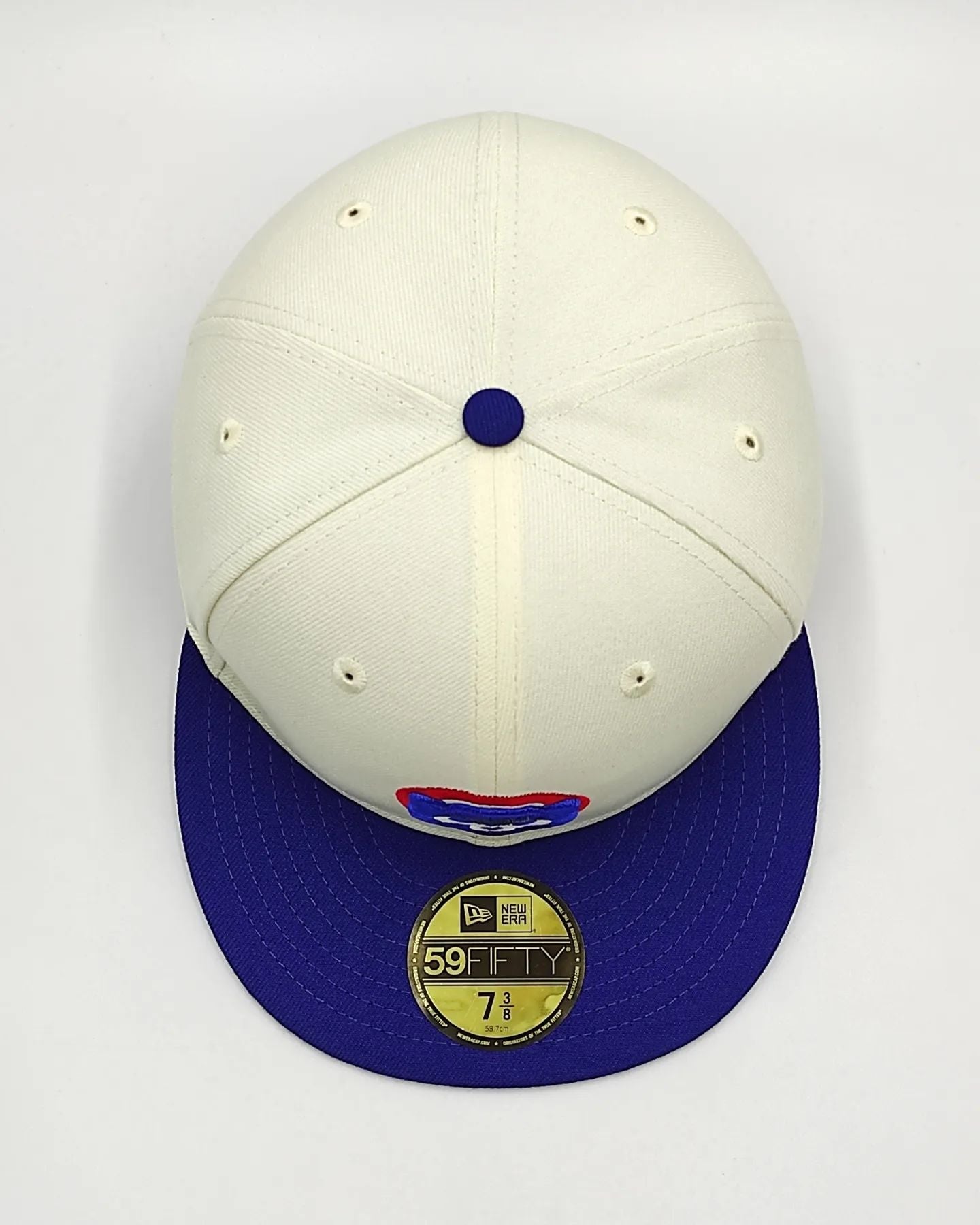 Gorra ajustada 59FIFTY retro blanca de los Chicago Cubs de New Era