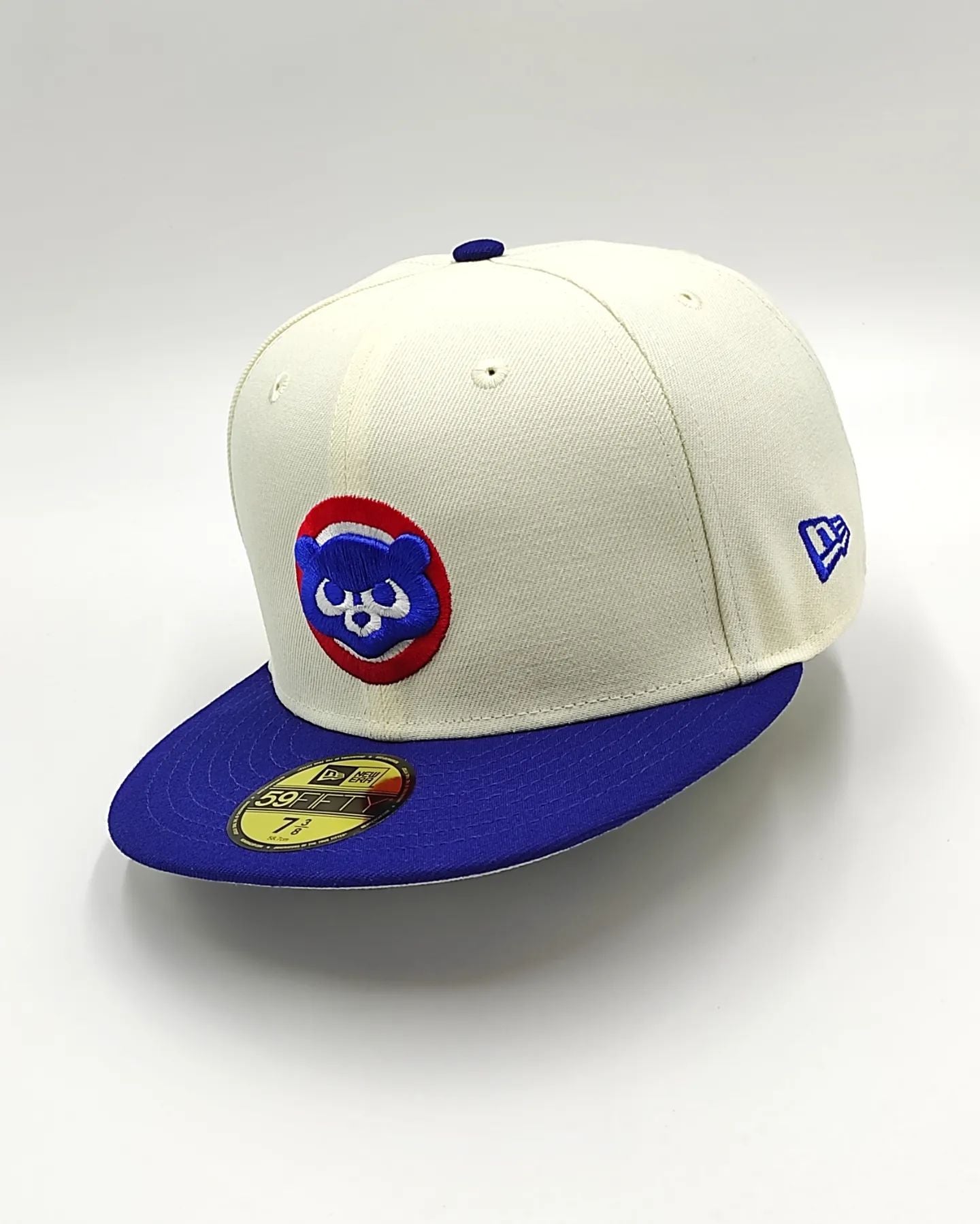 Gorra ajustada 59FIFTY retro blanca de los Chicago Cubs de New Era