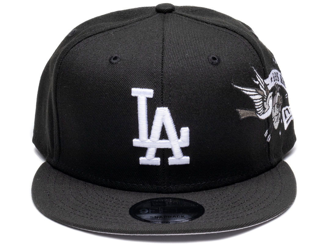 Gorra New Era 9Fifty Snapback Los Angeles Dodgers Gray Bottom City Art Side Patch - Negro
