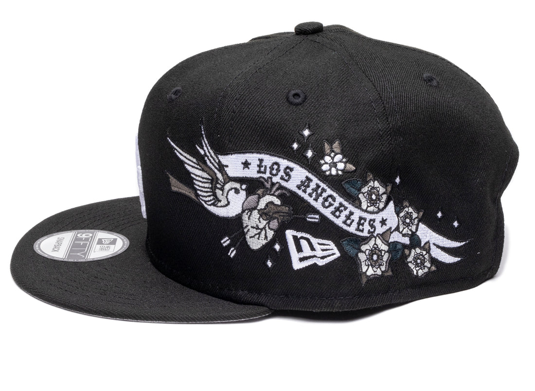 Gorra New Era 9Fifty Snapback Los Angeles Dodgers Gray Bottom City Art Side Patch - Negro