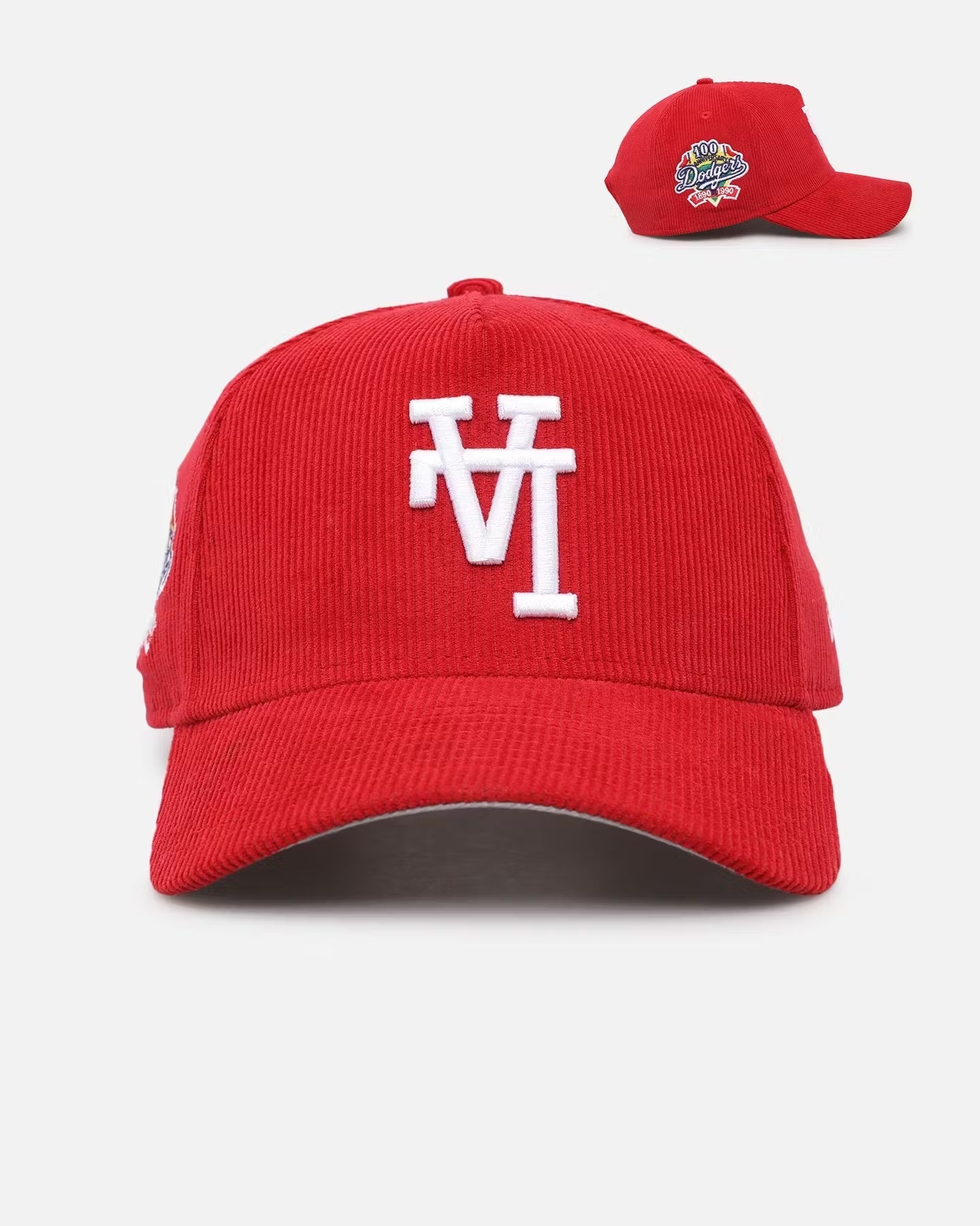 Gorra de pana con broche ajustable 9FORTY A-Frame 'LA invertida' de Los Angeles Dodgers