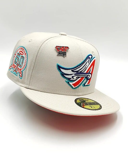 Gorra ajustada New Era California Angels Orange Fury Collection 50th Season