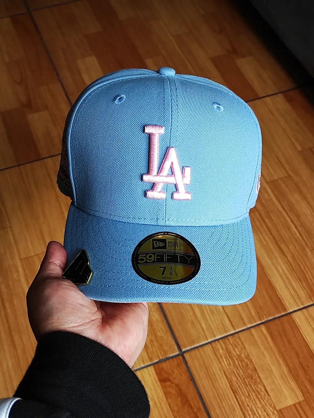 New Era Los Angeles Dodgers campeones serie mundial 2024 rosa cielo 59fifty