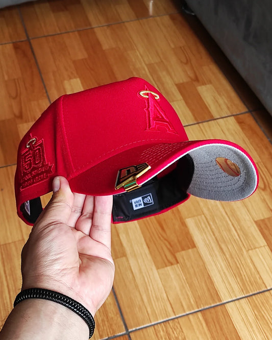 Gorra New Era Anaheim Angels Stadium 50th Anniversary All Red Edition 9Forty A Frame Snapback