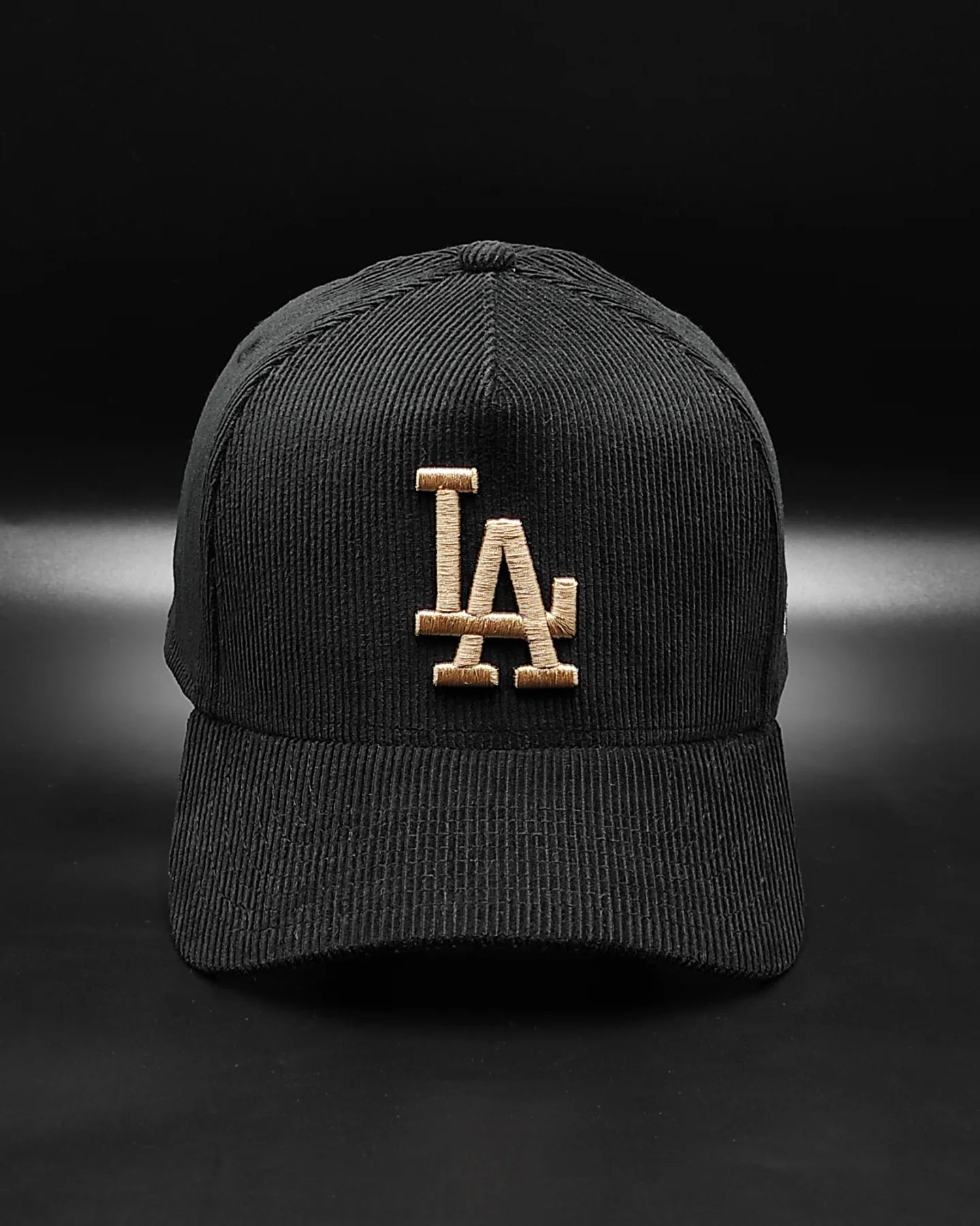 Gorra ajustable 9 Forty A-FRAME de pana negra "Corduroy Black" de los New Era Los Angeles Dodgers