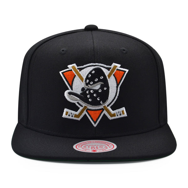 Gorra ajustable Mitchell & Ness NHL ALTERNATE FLIP de los Anaheim Ducks - Negro/Naranja