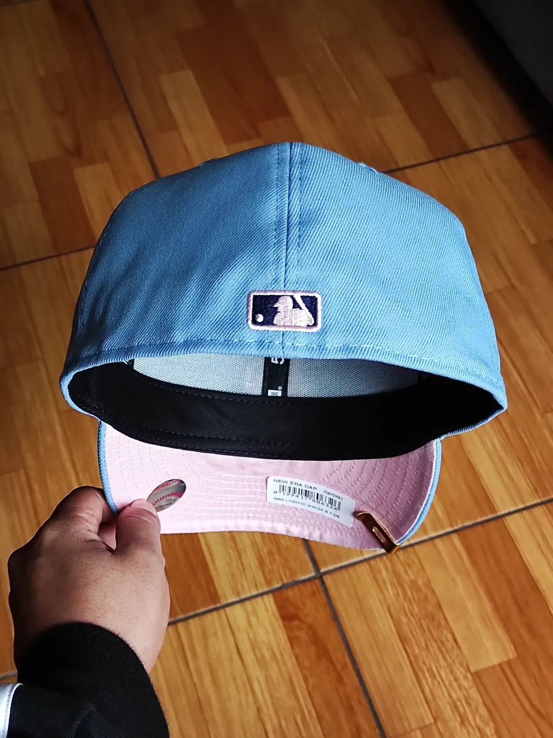 New Era Los Angeles Dodgers campeones serie mundial 2024 rosa cielo 59fifty