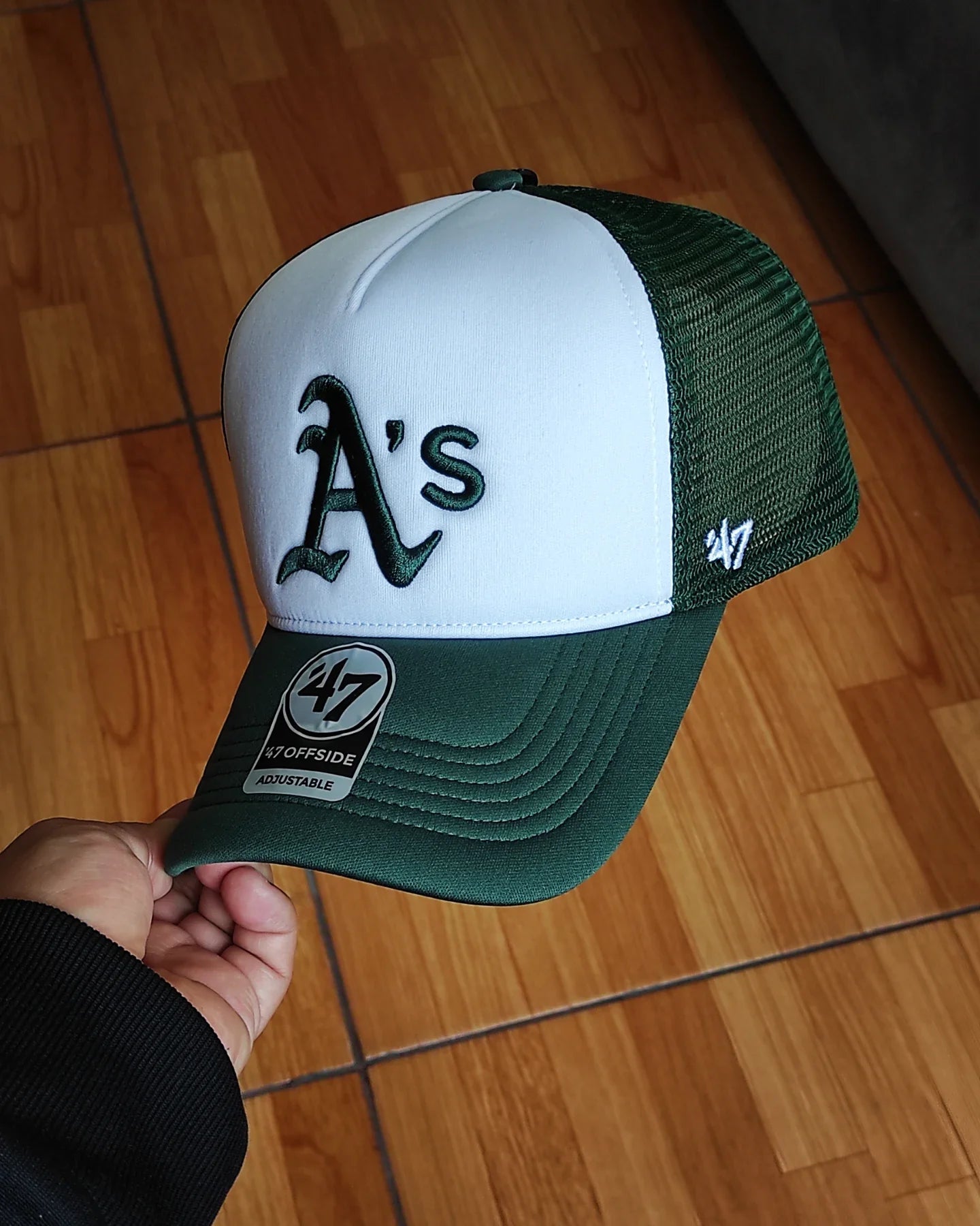 Gorra trucker de espuma Oakland Athletic de 47Brand con cierre a presión