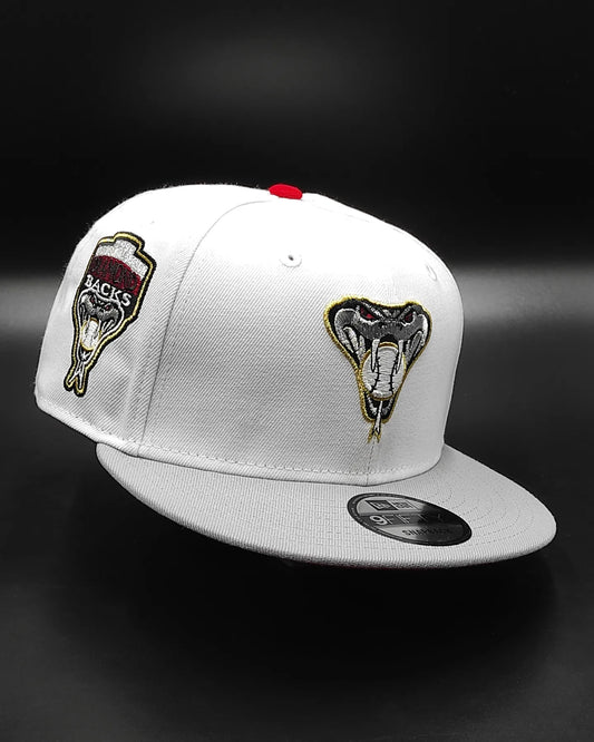 New Era Arizona Diamondbacks 1998 New Era 9Fifty Snapback blanco, rojo, plomo