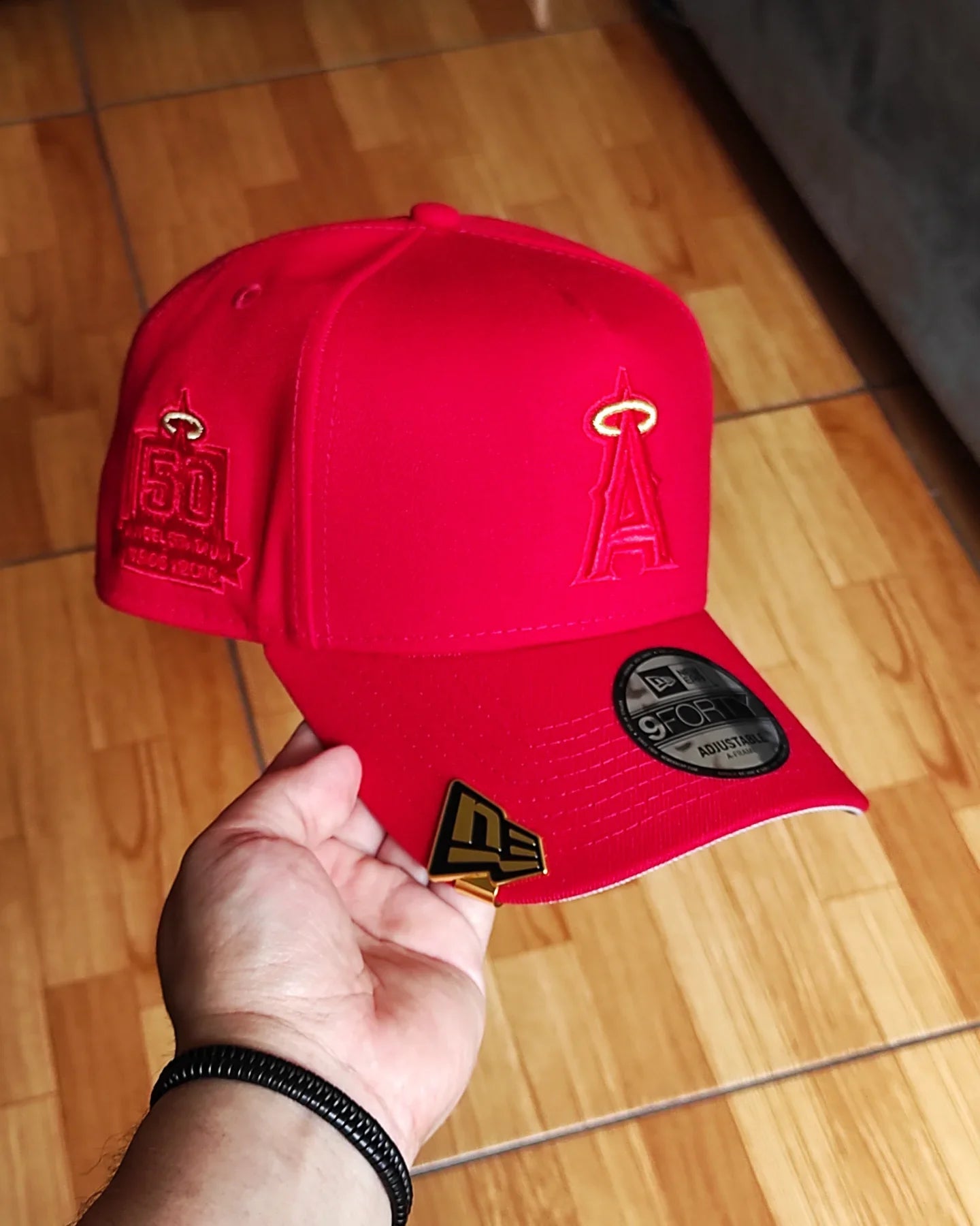 Gorra New Era Anaheim Angels Stadium 50th Anniversary All Red Edition 9Forty A Frame Snapback