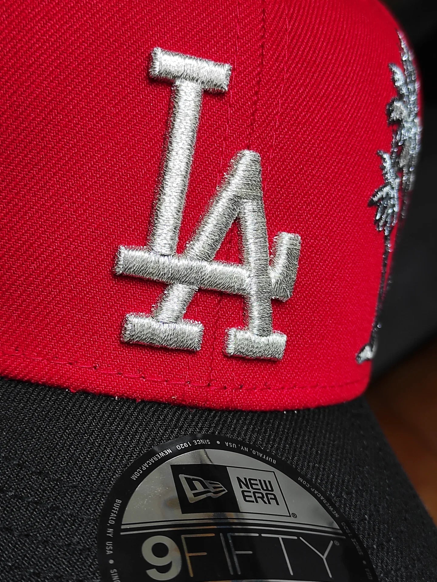 Gorra snapback 9FIFTY New Era Los Angeles Dodgers palmera 🌴 bicolor roja negra