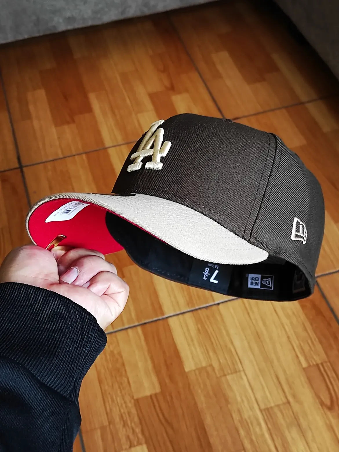 New Era 59fifty mlb los angeles dodgers 100th anniversary two tone / scarlet uv fitted cap